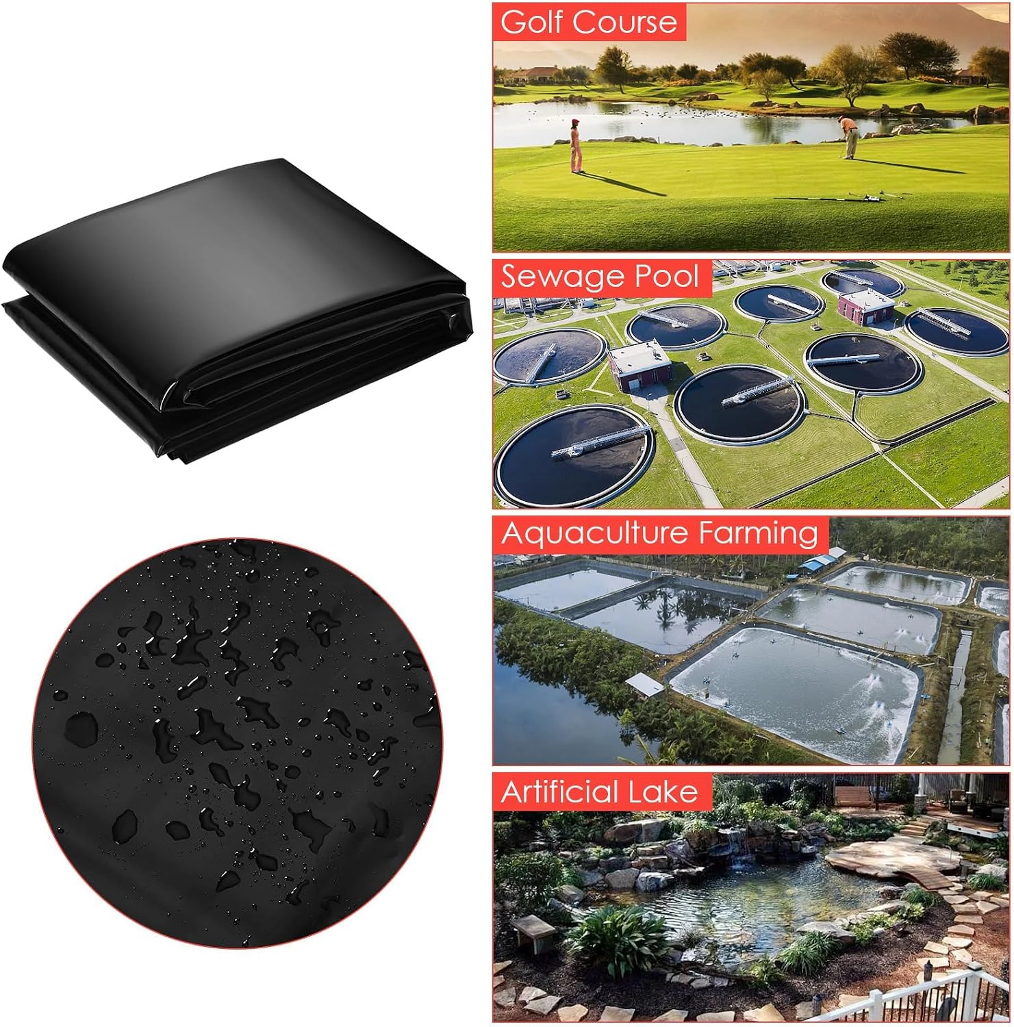 Enjyam Heavy-Duty LLDPE Pond Liner 20x25 FT 20 Mil, UV Resistant Waterproof for Koi Pond, Waterfall, Garden