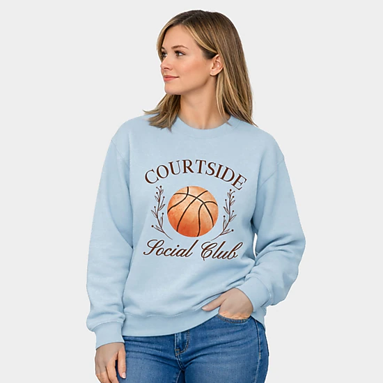 Simply Sage Market - Basketball Courtside Social Club -  Women's Graphic Sweatshirt