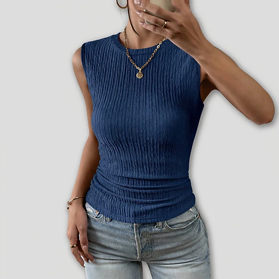 Zeagoo Women's High Neck Slim Fit Ribbed Sleeveless Tank Top