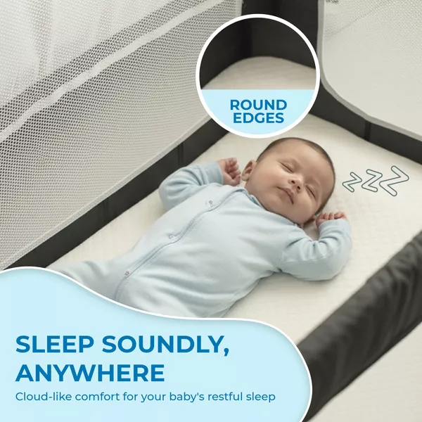 Sperric Pack and Play Mattress w/ Travel Bag- Waterproof Washable Playard Topper 38"x26", 1.5" Thick Hypoallergenic Foam