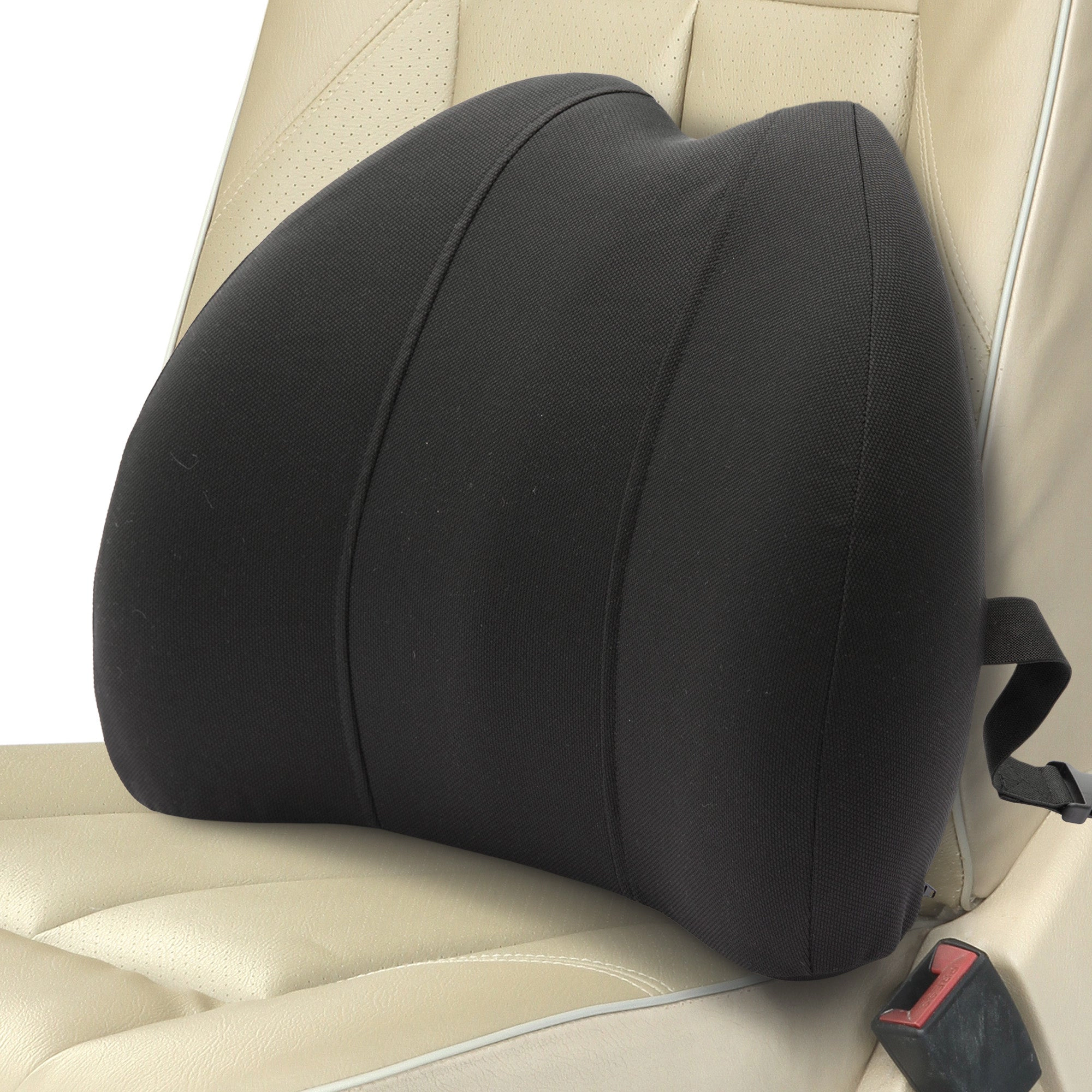 Cheer Collection Memory Foam Lumbar Support Pillow for Chair and Car Seat