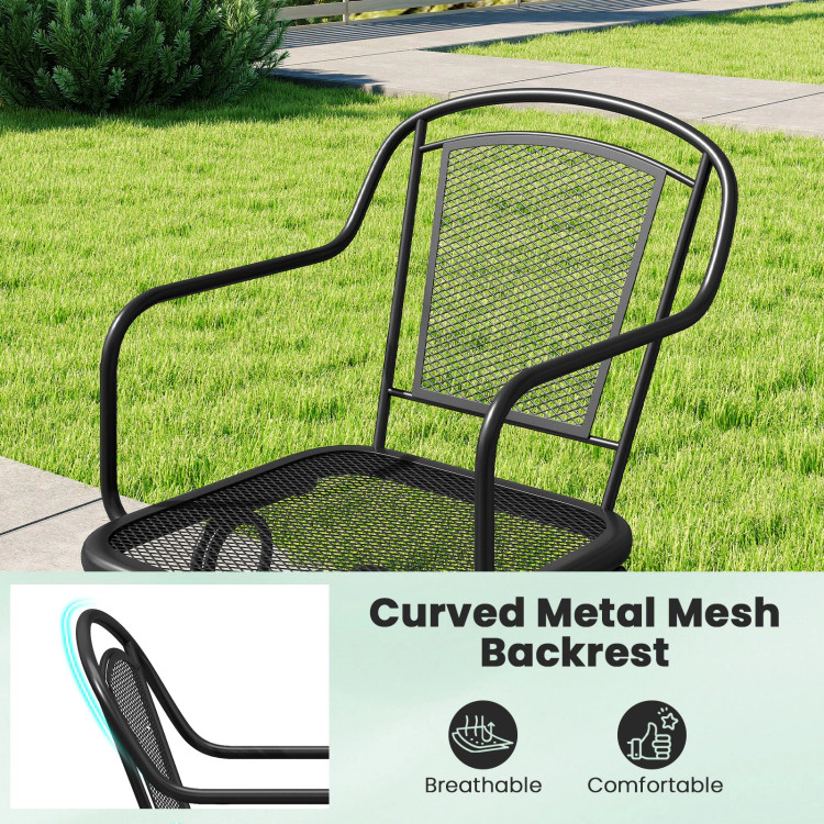 Hivvago Outdoor Rocking Chair Set Of 2 With Mesh Backrest And Seat For Yard