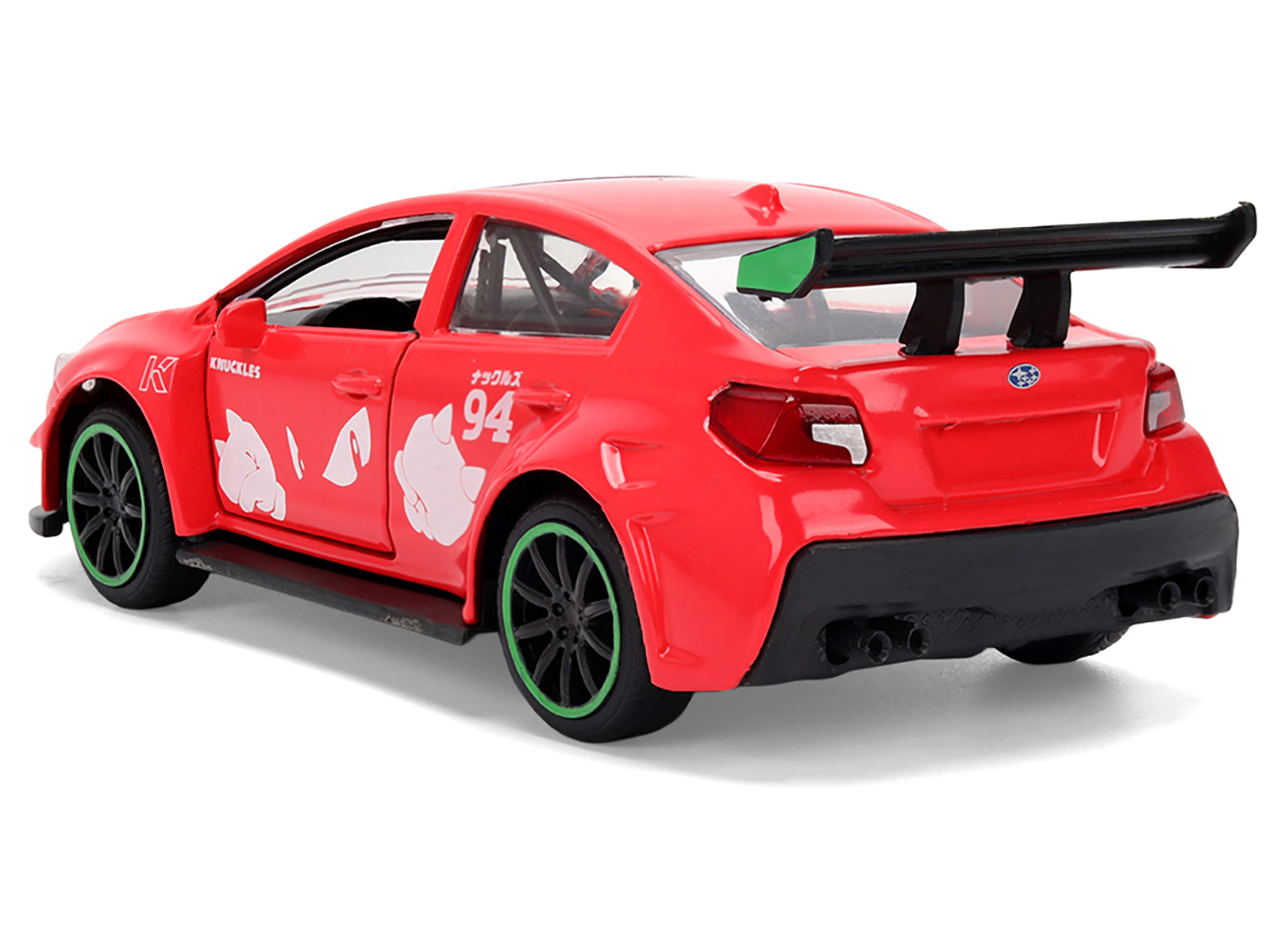 Jada 2016 Subaru WRX STI Red with "Knuckles" Graphics "Sonic the Hedgehog" (1991) Video Game "Hollywood Rides"