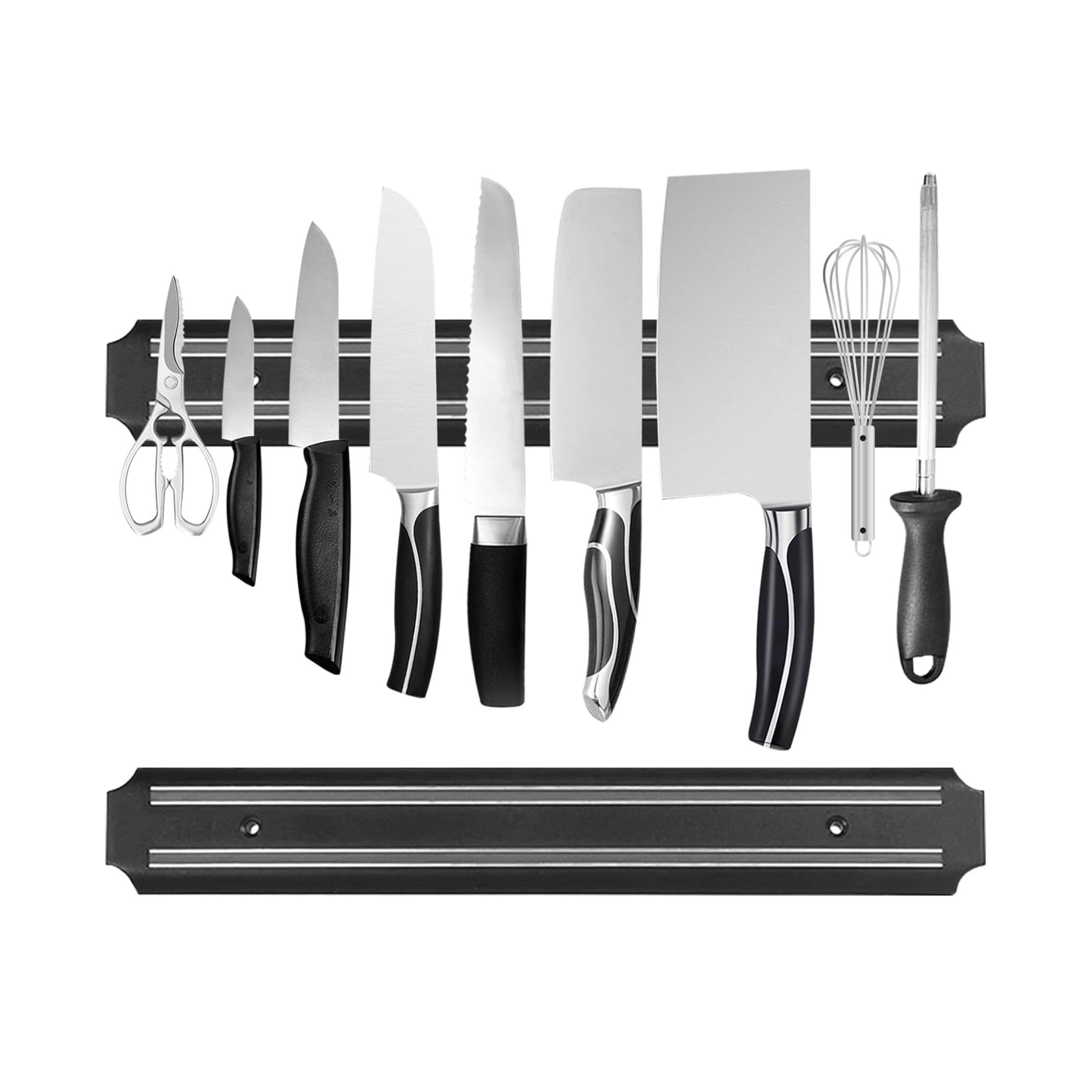 Stock Preferred Pack of 2 Magnetic Knife Storage Strips Multipurpose Kitchen Rack 15 Inch