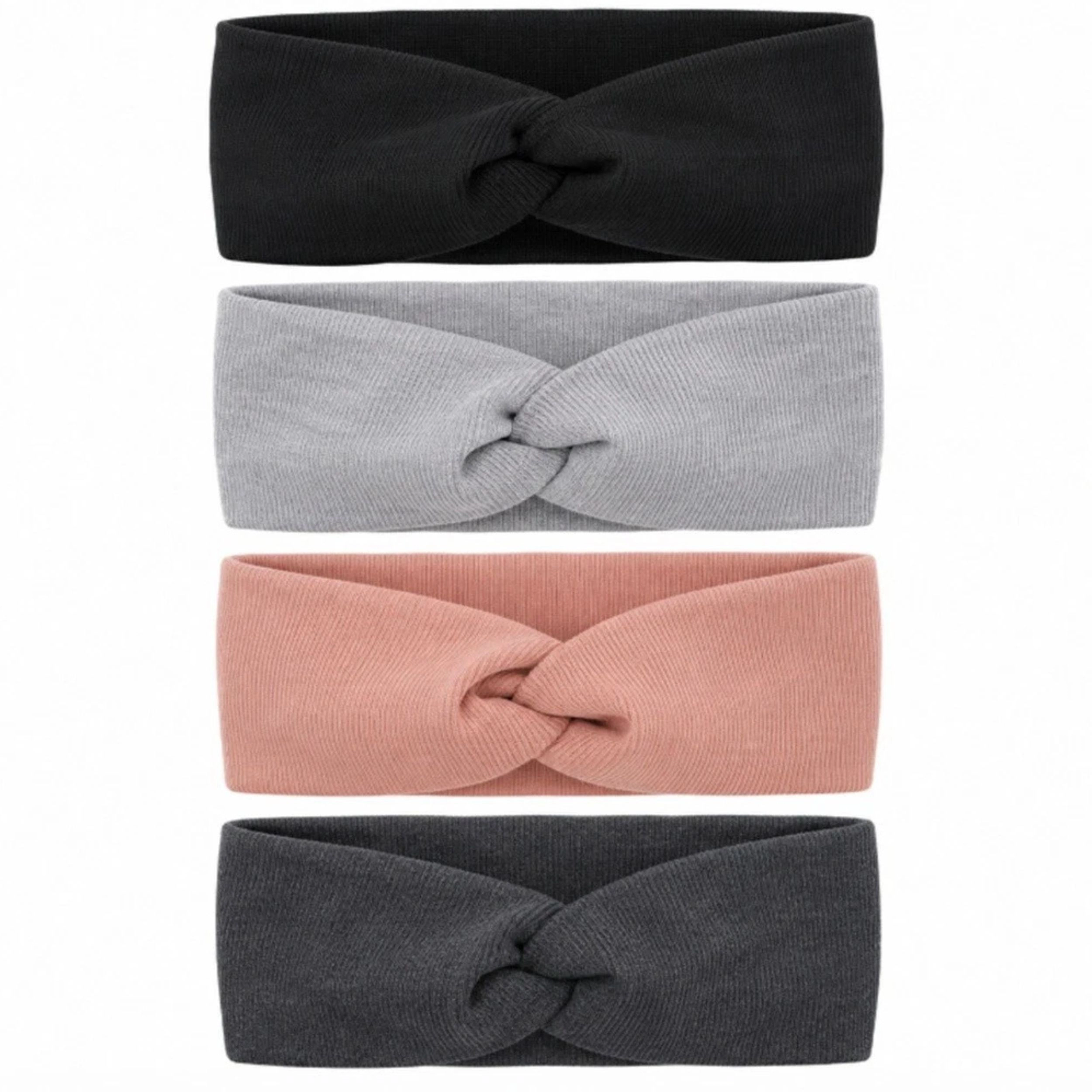 Home Collection Baby Girls Pack of 4 Lace Bow Soft Elastic Headbands