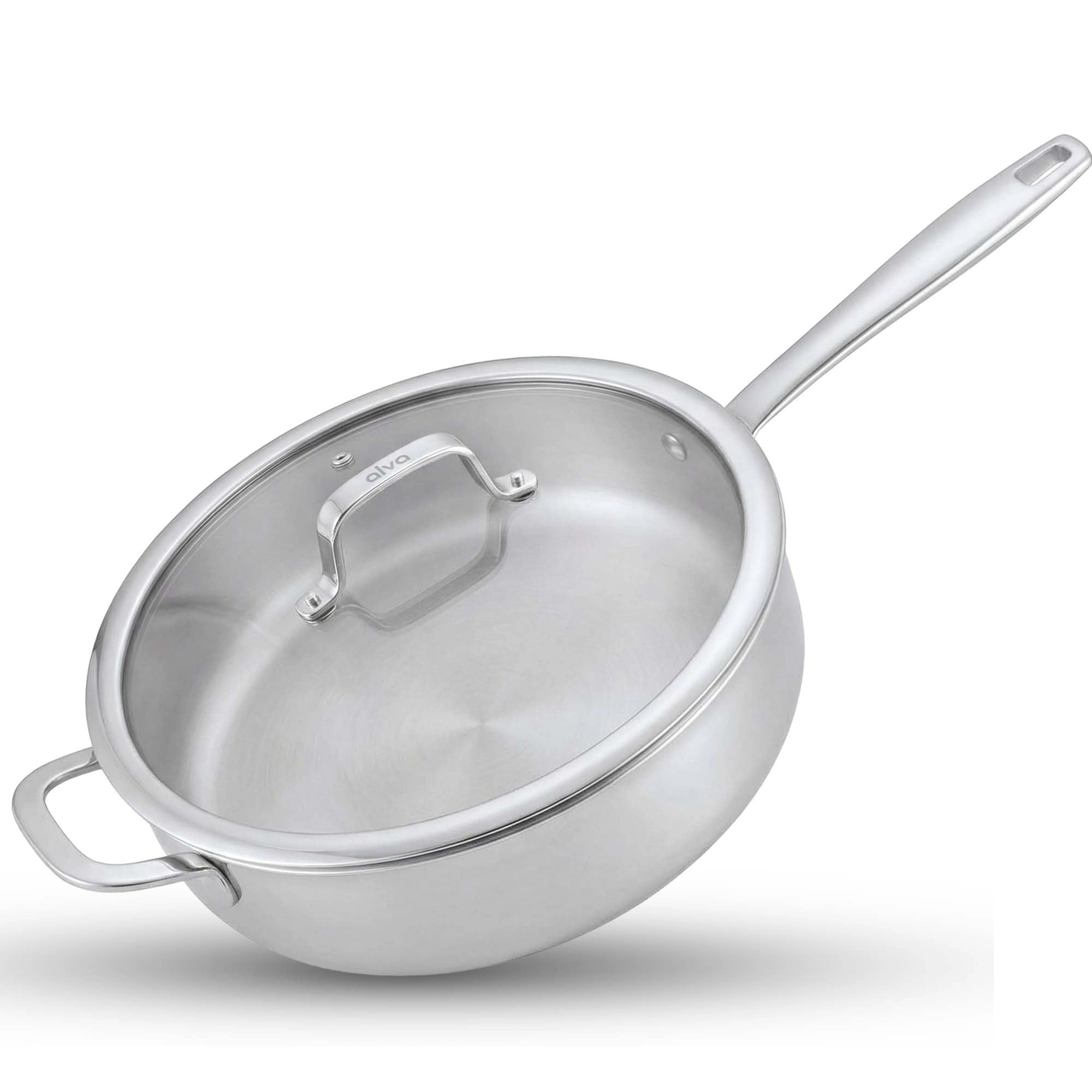 Alva Maestro 11-Inch 4-Quart 5-Ply Stainless Steel Sauté Pan with Lid