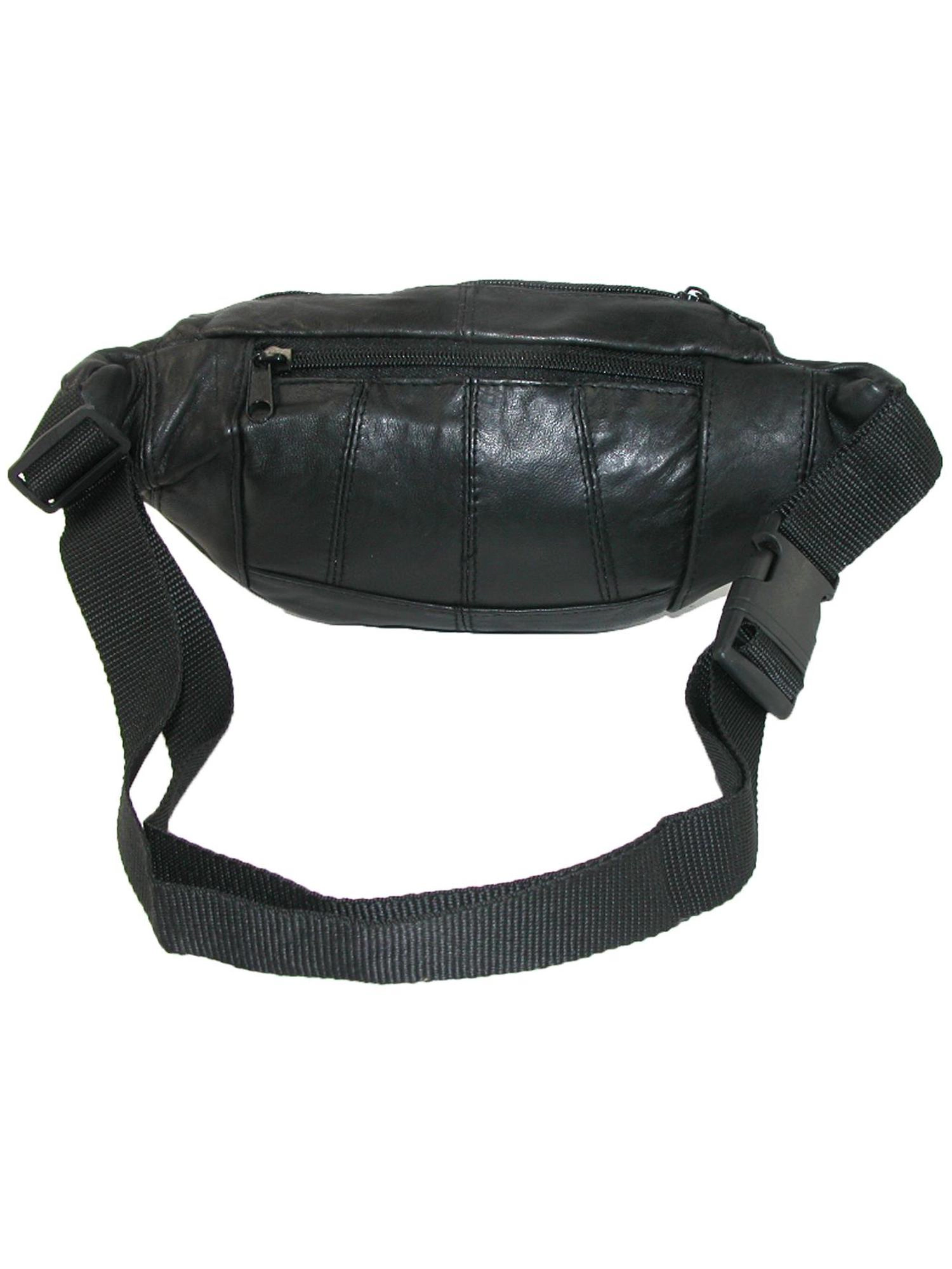 CTM® Leather 6 Pocket Fanny Waist Pack