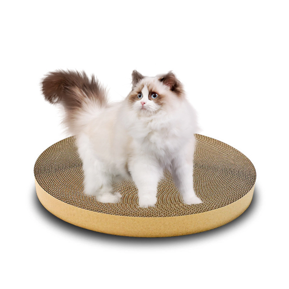 Round Corrugated Cardboard Cat Scratcher Replacement Pad, Honeycomb Grinding Claw Board Dia 38cm