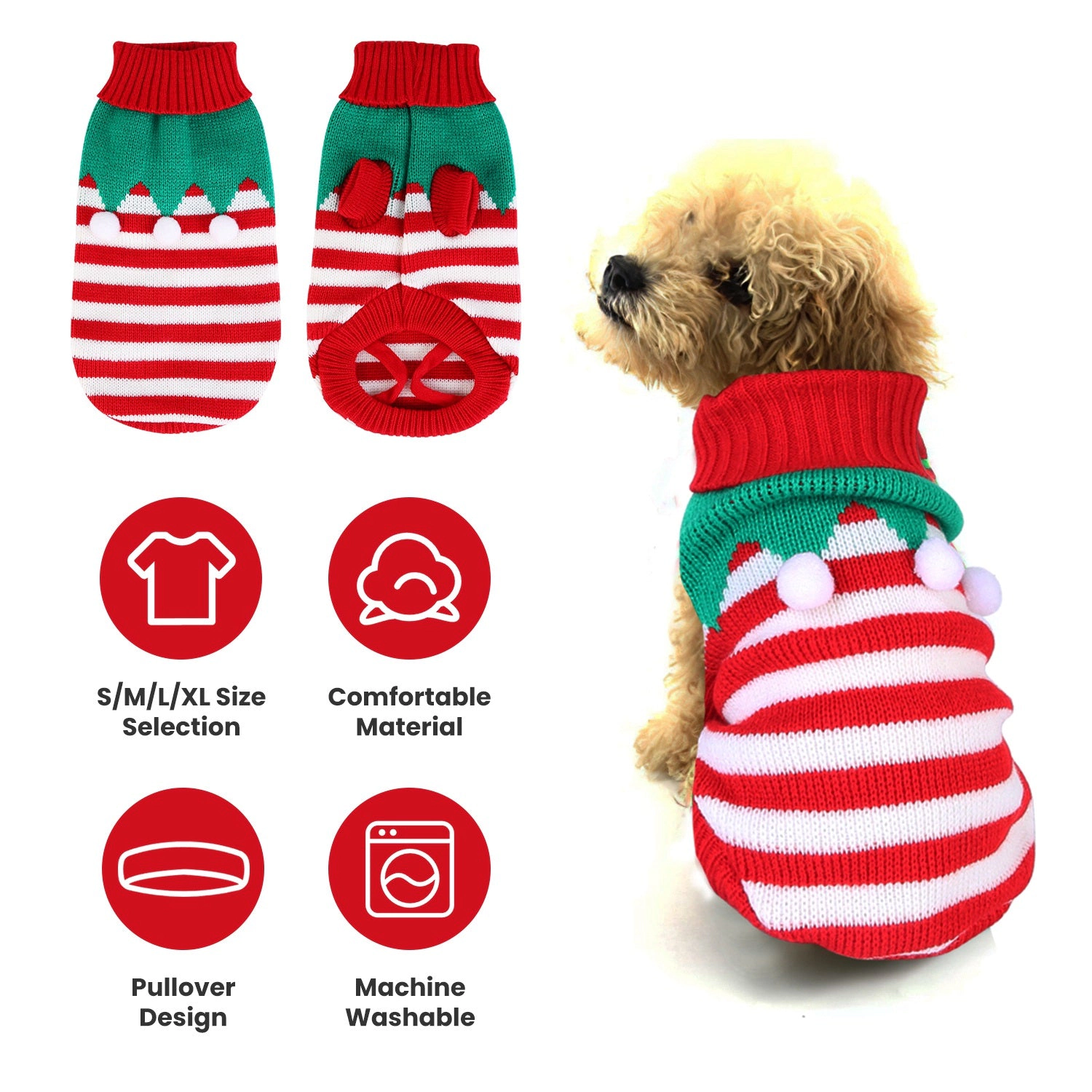 GBruno Knit Turtleneck Pet Christmas Sweater