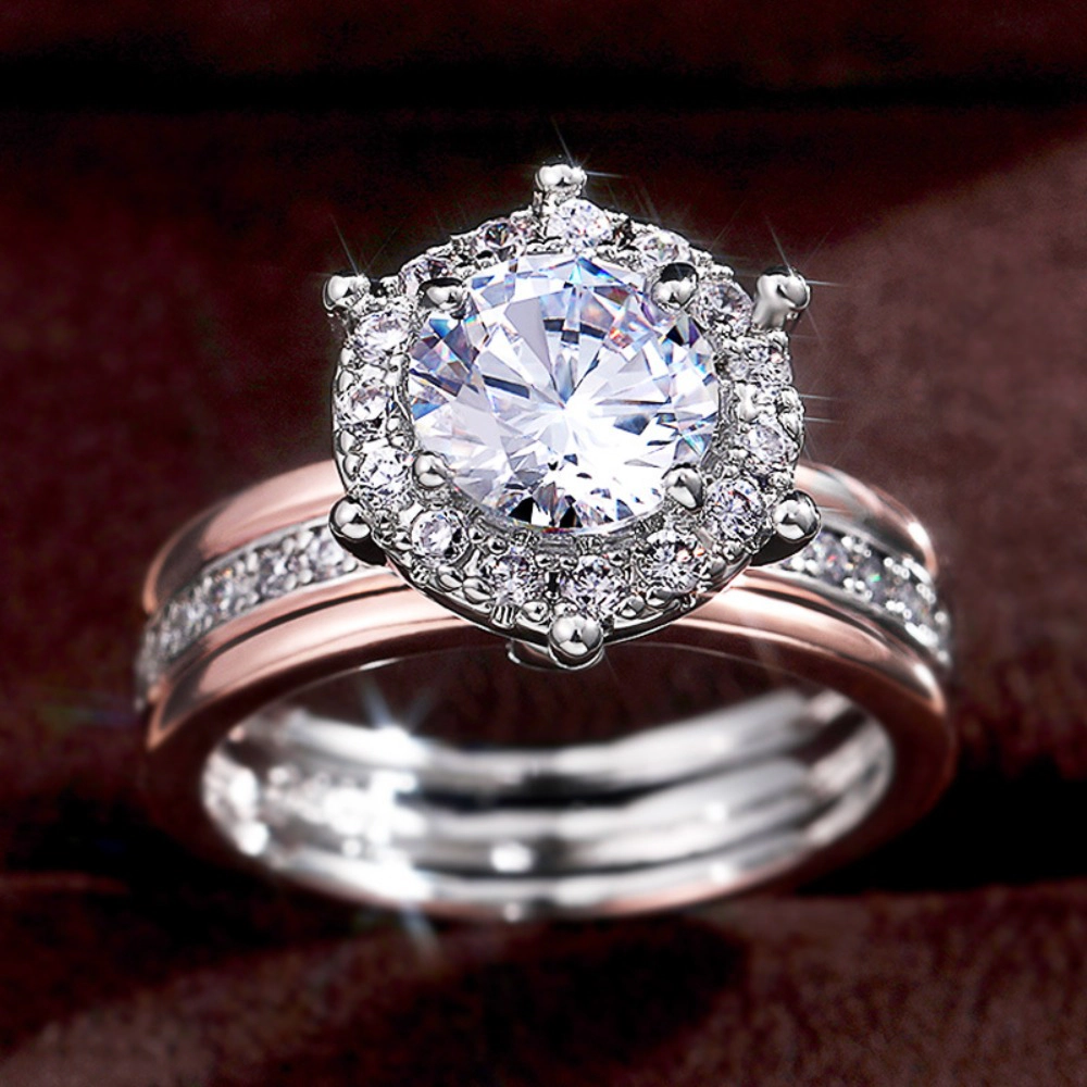Classic 4 Claws Design Bridal Engagement Wedding Rings