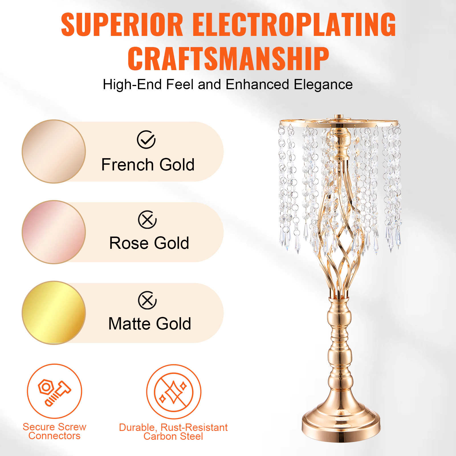 HONGGE Crystal Wedding Flower Stand Wedding Vase Flower for Wedding Party Decor