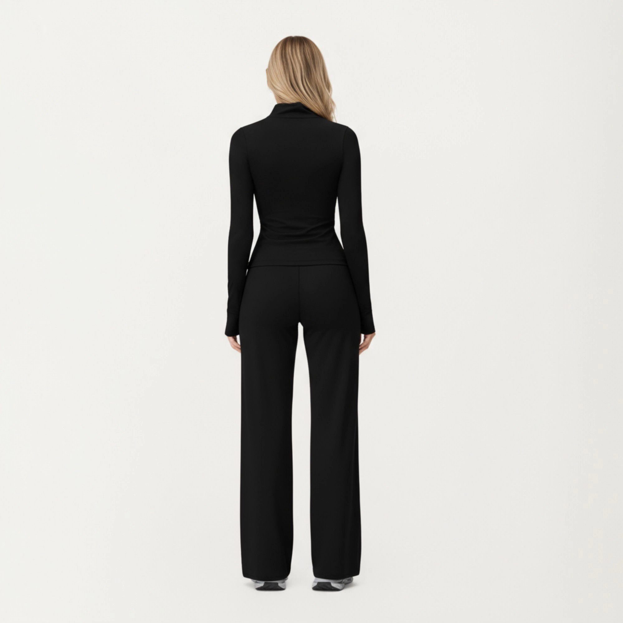 Anna-Kaci Women's High-Waist Wide-Leg Athletic Pants with Smooth Stretch Fabric and Contoured Fit
