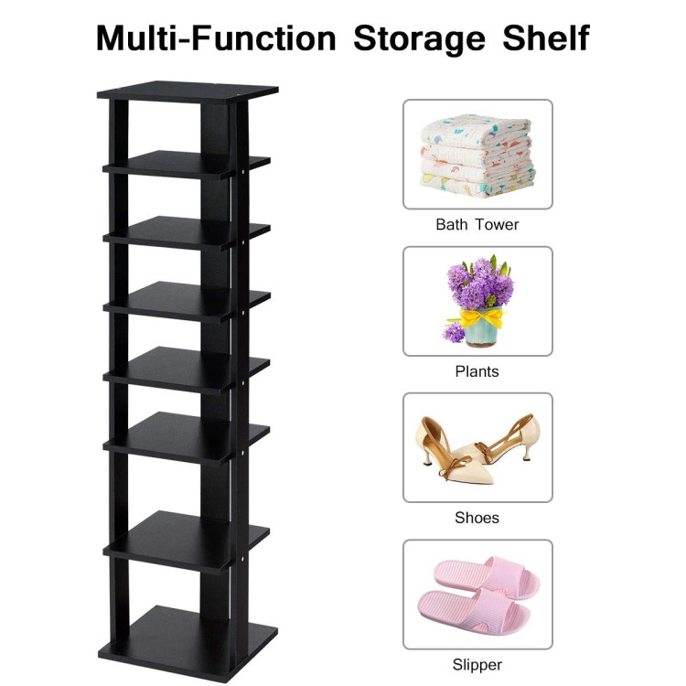 Hivvago 7-Tiers Vertical Wooden Space Saving Shoe Rack for Front Door