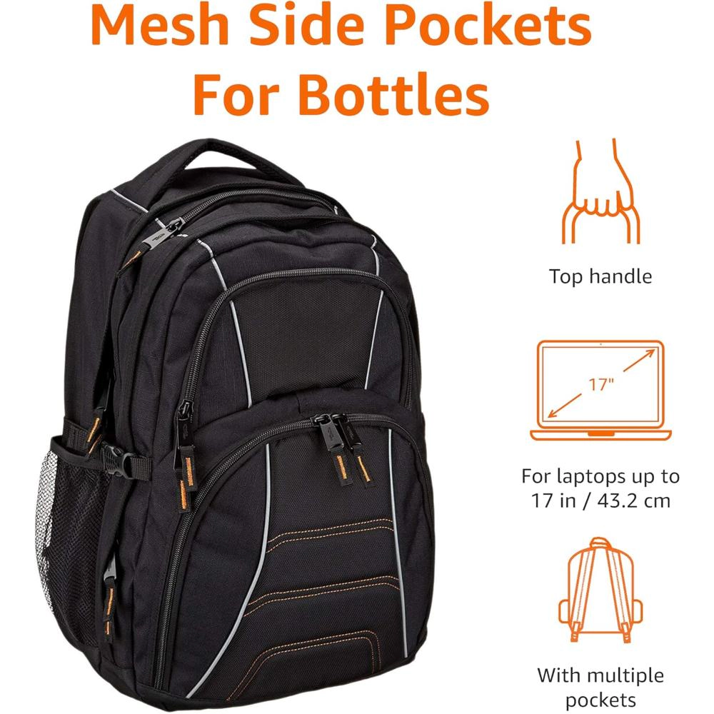 Clear Skye Unisex Slim Durable Black Laptop Backpack