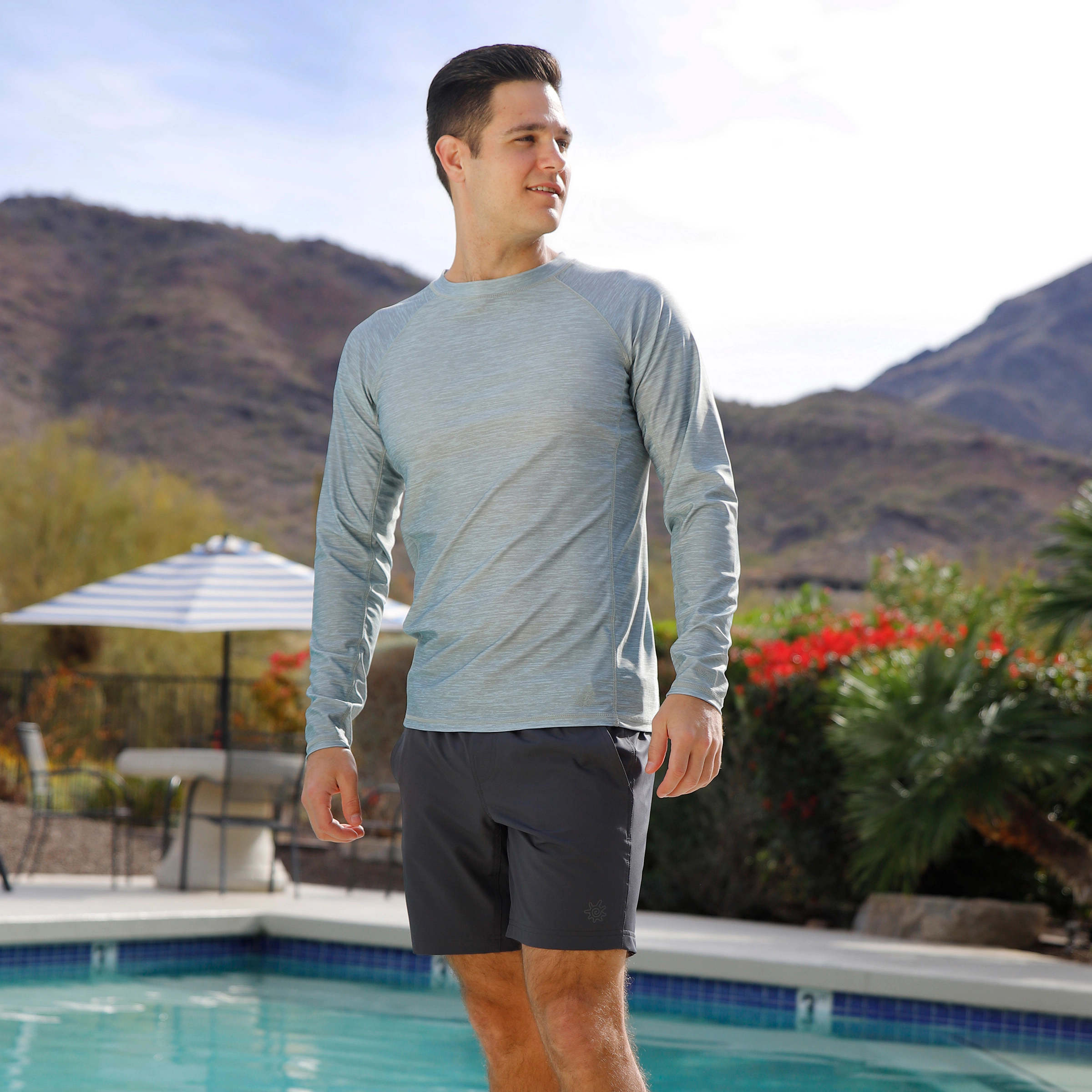 UV Skinz Men's Long Sleeve Crew Sun & Swim Shirt