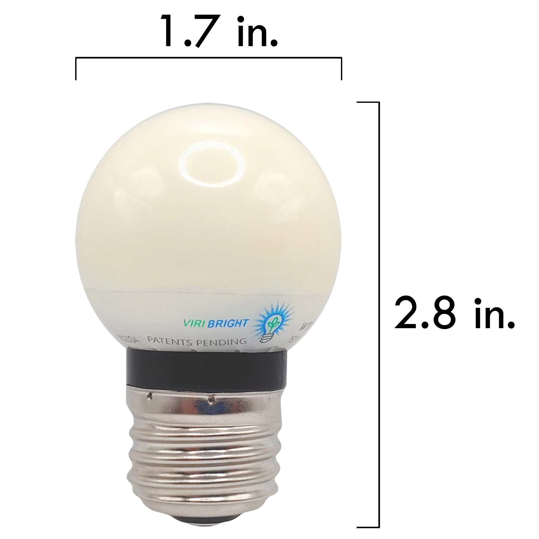 Viribright® G15 LED Bulb, E26, Screw Base, Globe 180 Lumens, 90+ CRI, Warm White 2700K (4 Pack)