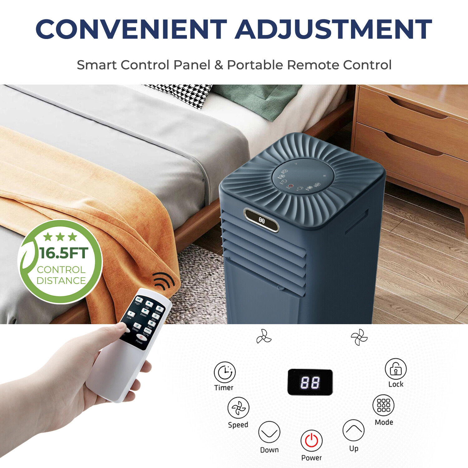 SlickBlue 8000 BTU Portable Air Conditioner with Window Kit