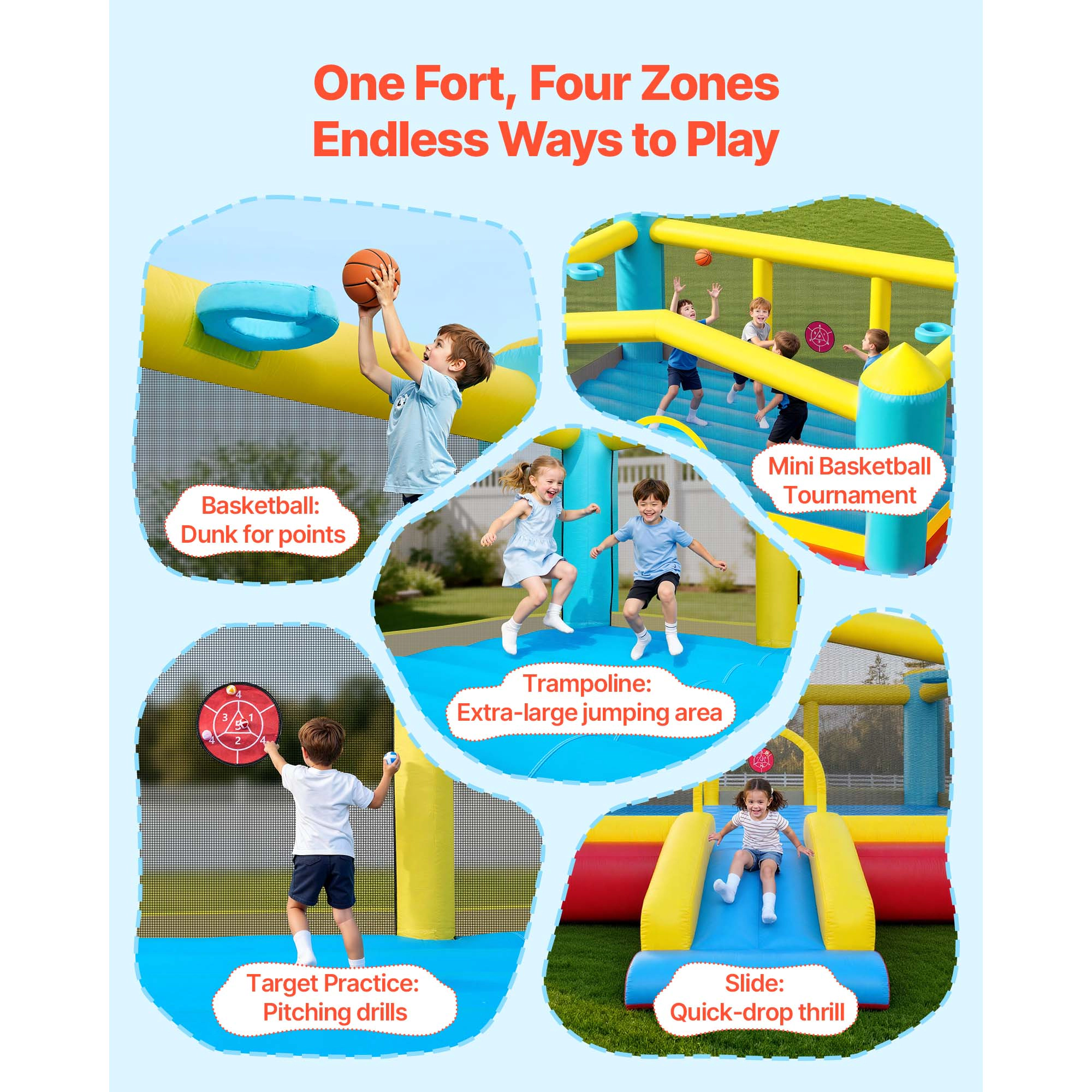 HONGGE Inflatable Bounce House Slide Castle for Kids Ages