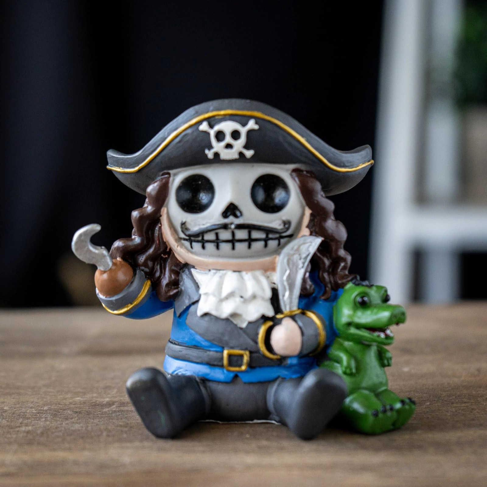 Pacific Giftware Furrybones Pirate Captain Skeleton in Costume Resin Mini Figure 3 inch