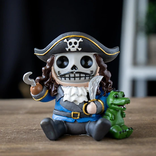 Pacific Giftware Furrybones Pirate Captain Skeleton in Costume Resin Mini Figure 3 inch