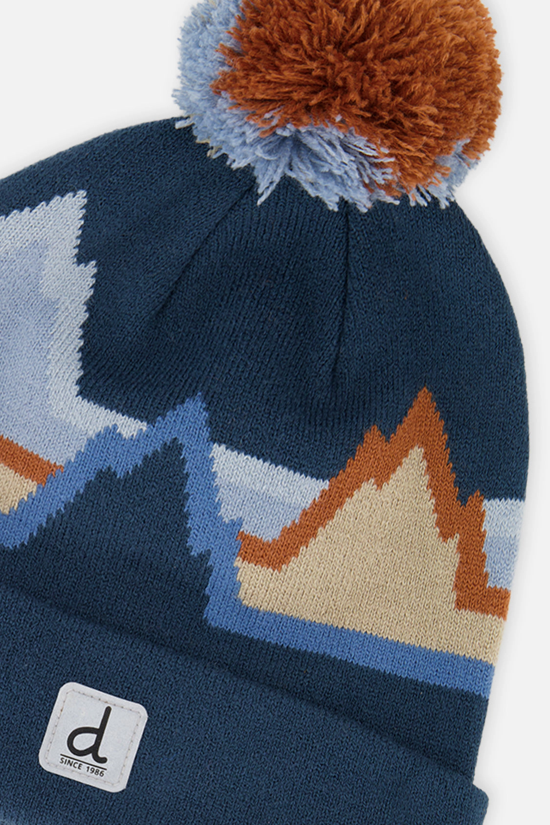 Deux par Boys Mountain Jacquard Winter Knit Hat with Pompom