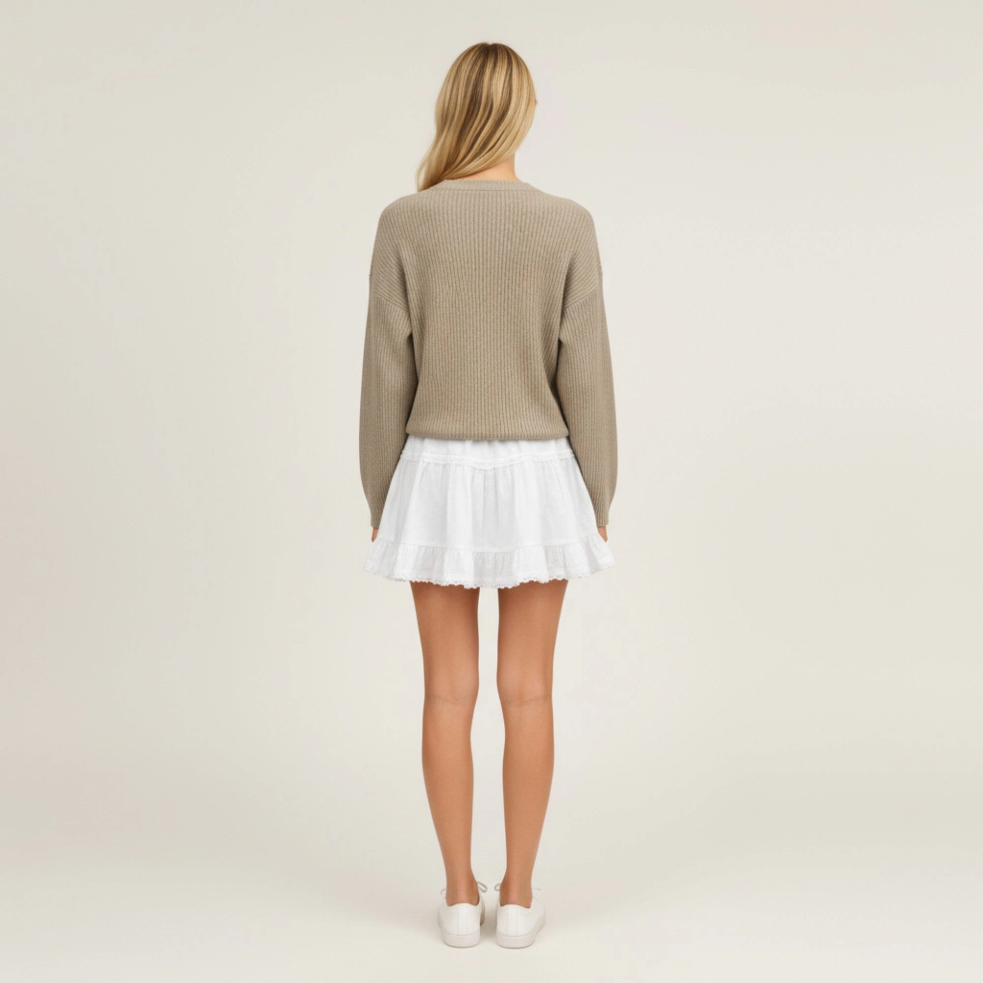 Anna-Kaci Ruffled Tiered Lace-Trim Mini Skirt