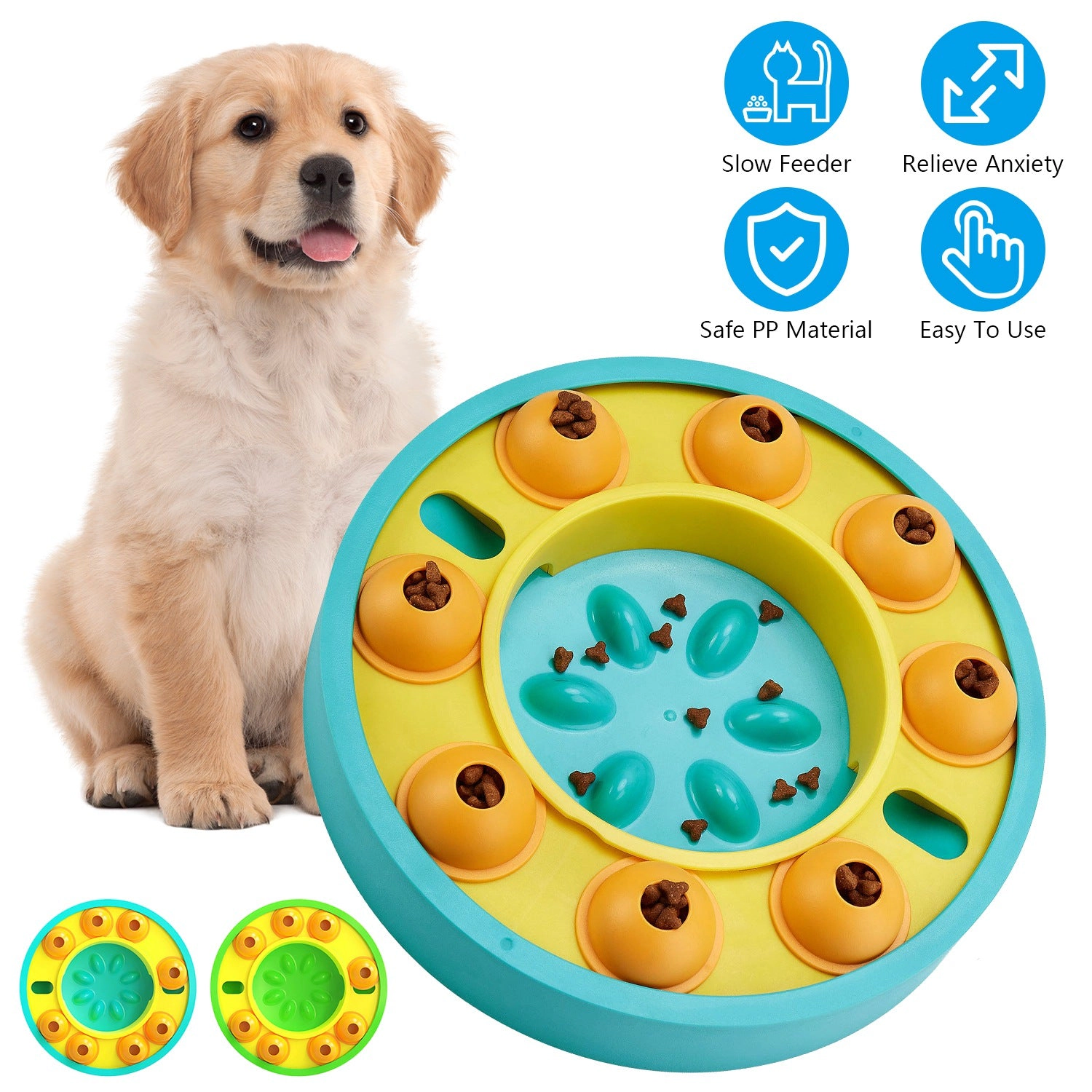 GBruno Interactive Puzzle Dog Food Feeder Slow Bowl