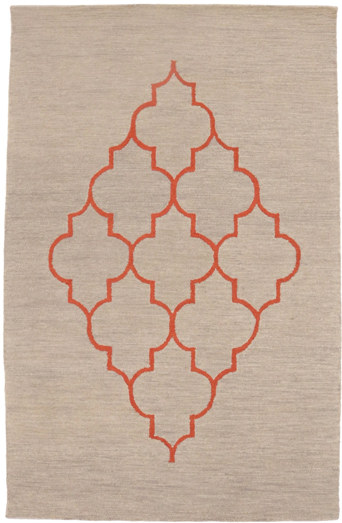 Magic Rugs Beige & Orange Trellis 5X8 Hand-Tufted Modern Rug