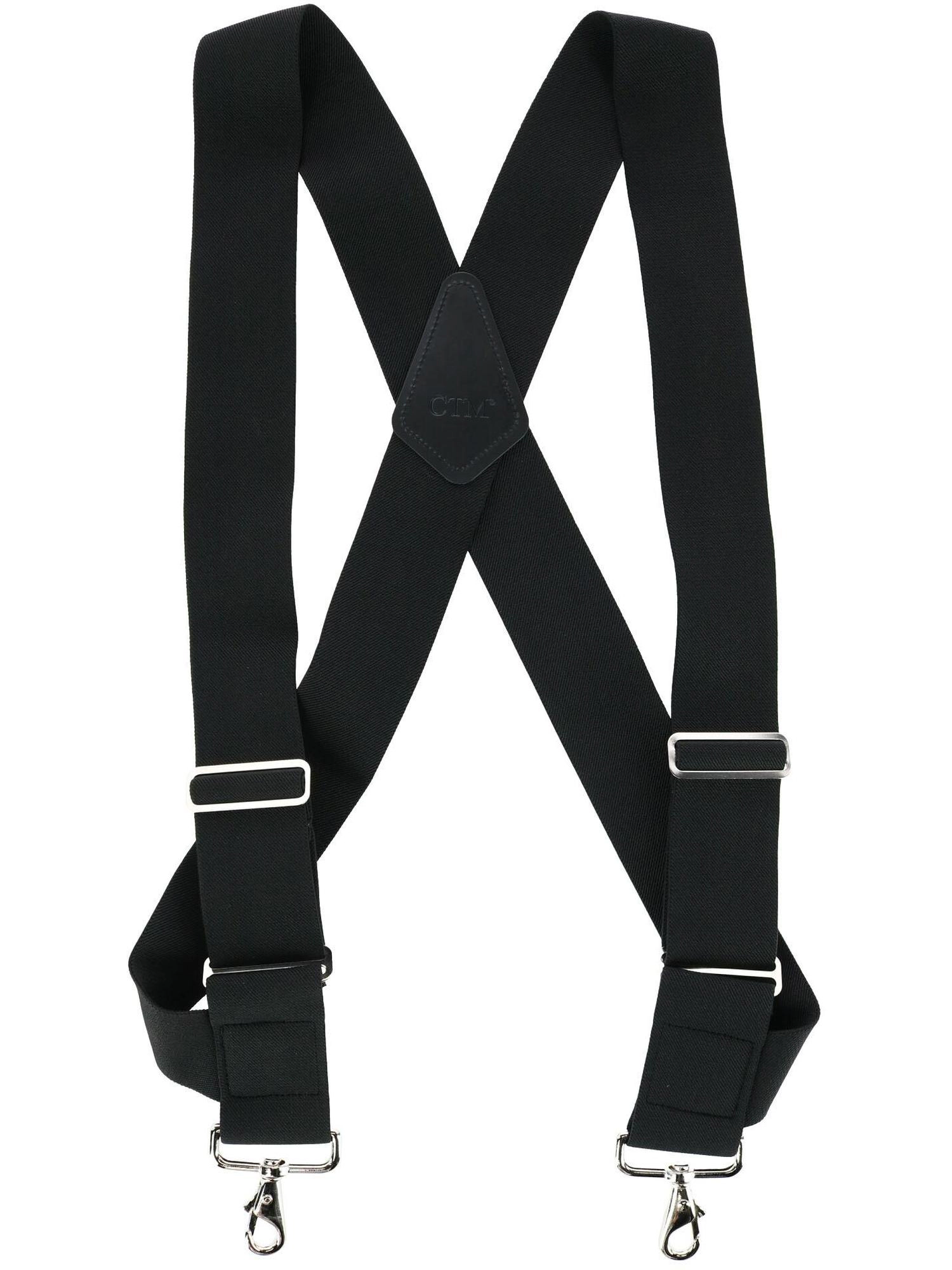 CTM Men's Elastic Side Clip Metal Swivel Hook Trucker Suspenders