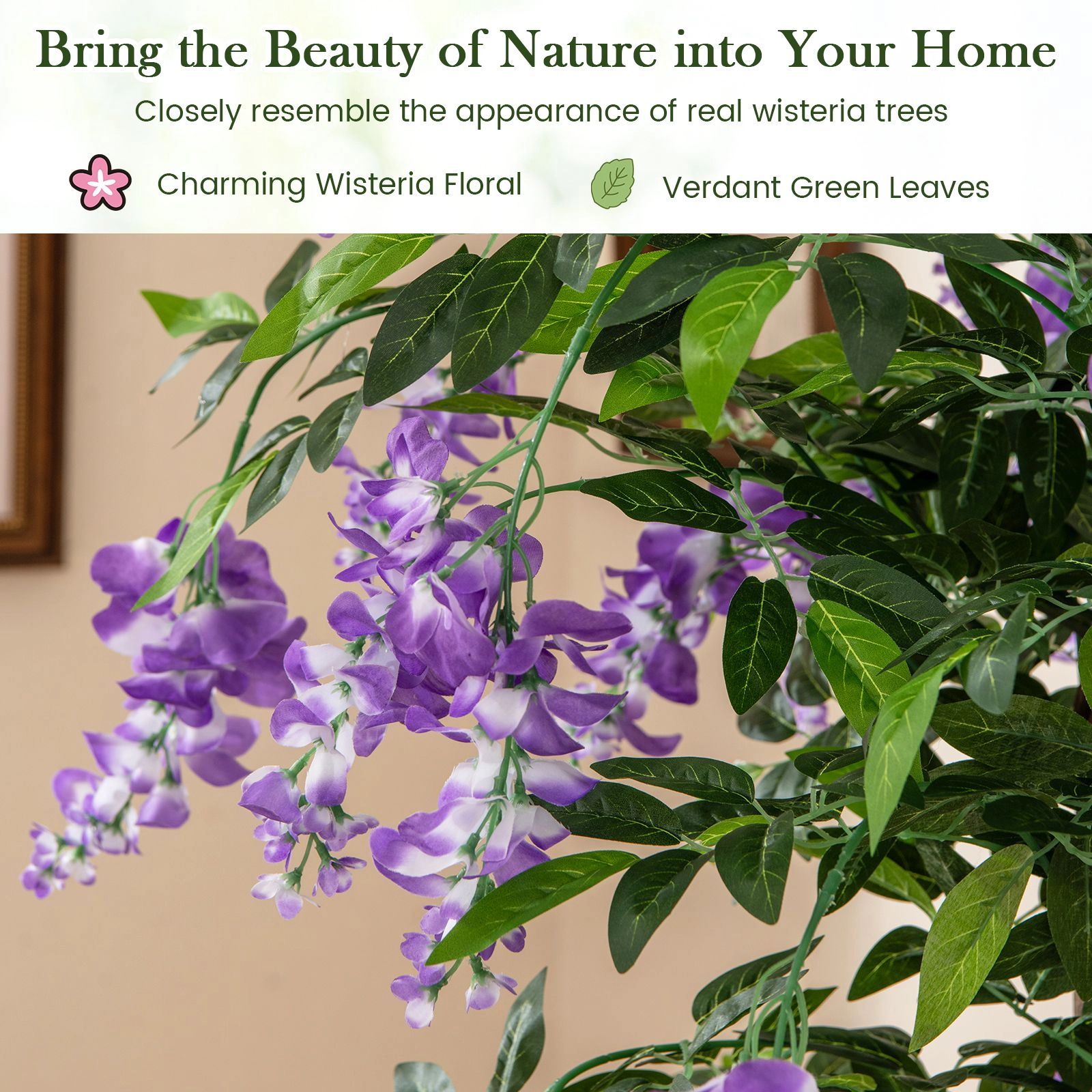 SlickBlue 5.5ft Artificial Wisteria Tree with Decorative Pot