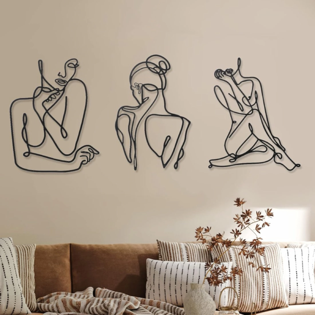 Living Hubss Modern Woman Line Drawing Wall Art