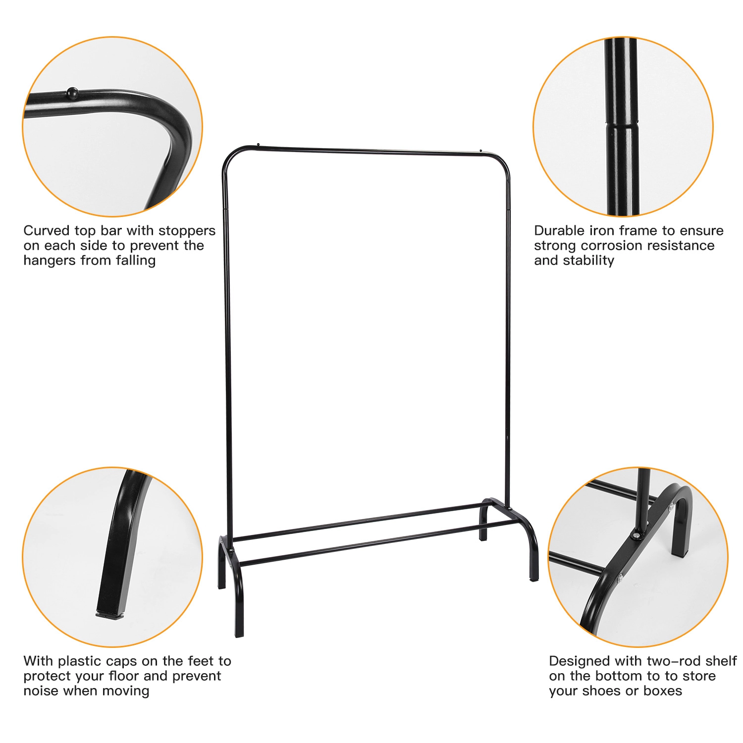 GBruno Iron Freestanding Garment Rack With Shelf
