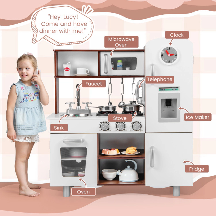 Hivvago Kids Kitchen Playset with Realistic Sounds and Lights