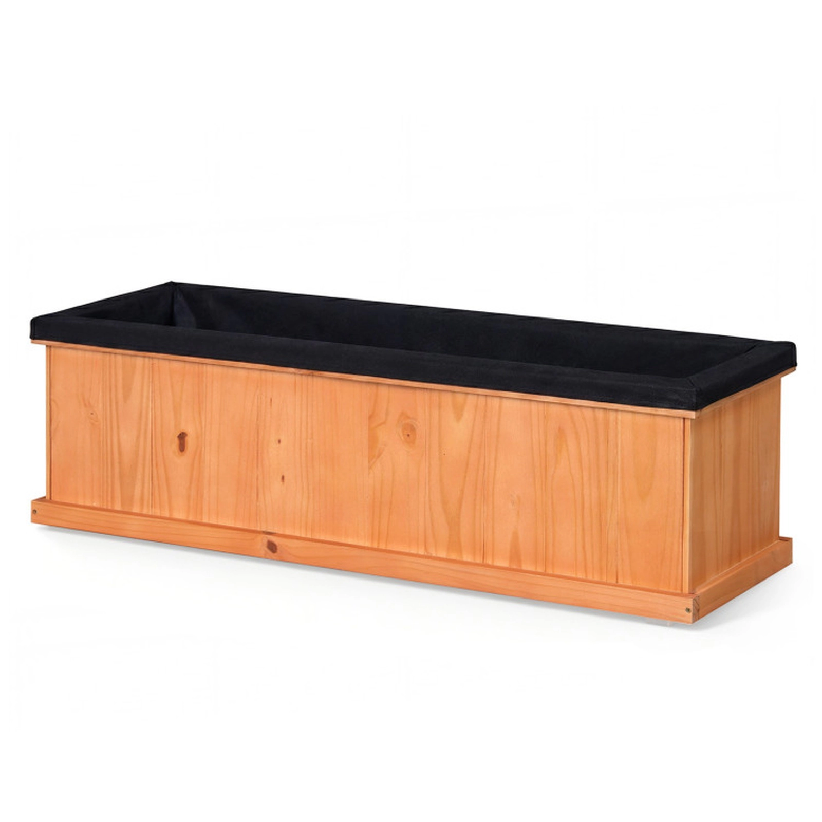 SUGIFT Wooden Raised Garden Bed Planter Box with Drainage Holes and Liner 132-lb Capacity XL Orange Pine Wood 1-Pc