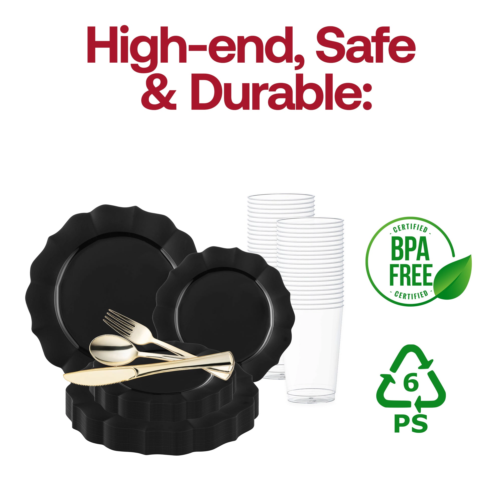 Smarty Had A Party Black Round Lotus Plastic Wedding Value Set