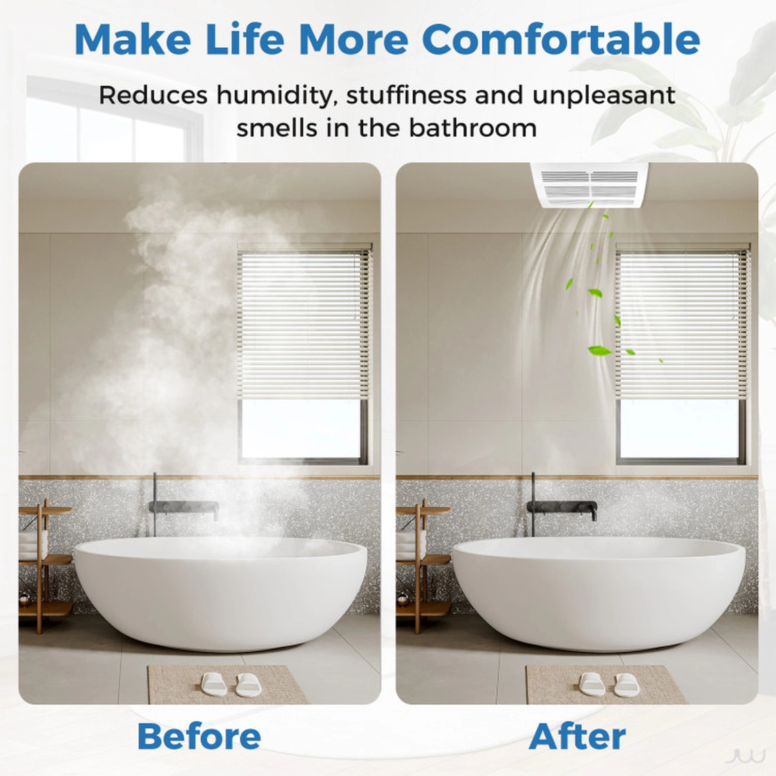 SUGIFT 200 CFM Bathroom Exhaust Fan with Metal Housing 6-in Duct for 200 Sq. Ft White Fan Grille