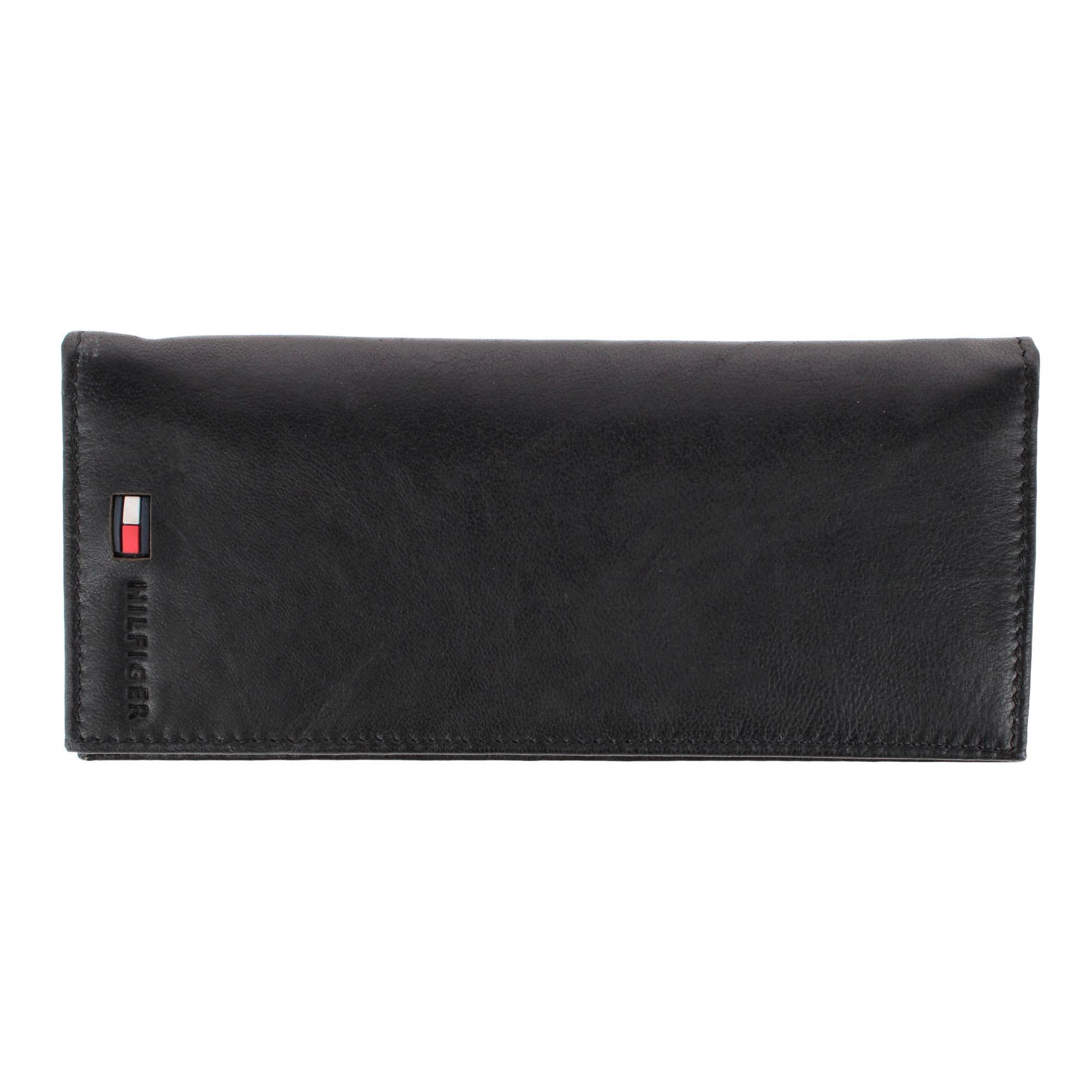 Tommy Hilfiger Men's Leather Stockton Checkbook Cover Secretary Wallet