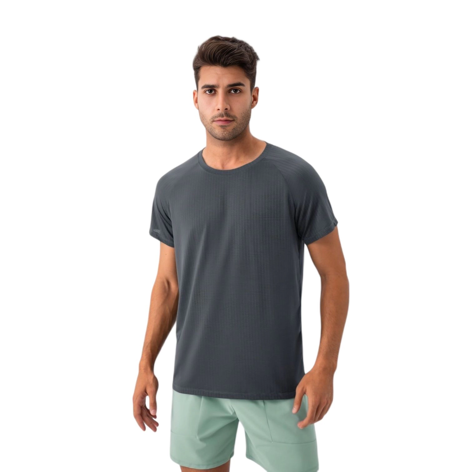 Anna-Kaci Men's Lightweight Performance T-Shirt with Moisture-Wicking Fabric and Raglan Sleeves