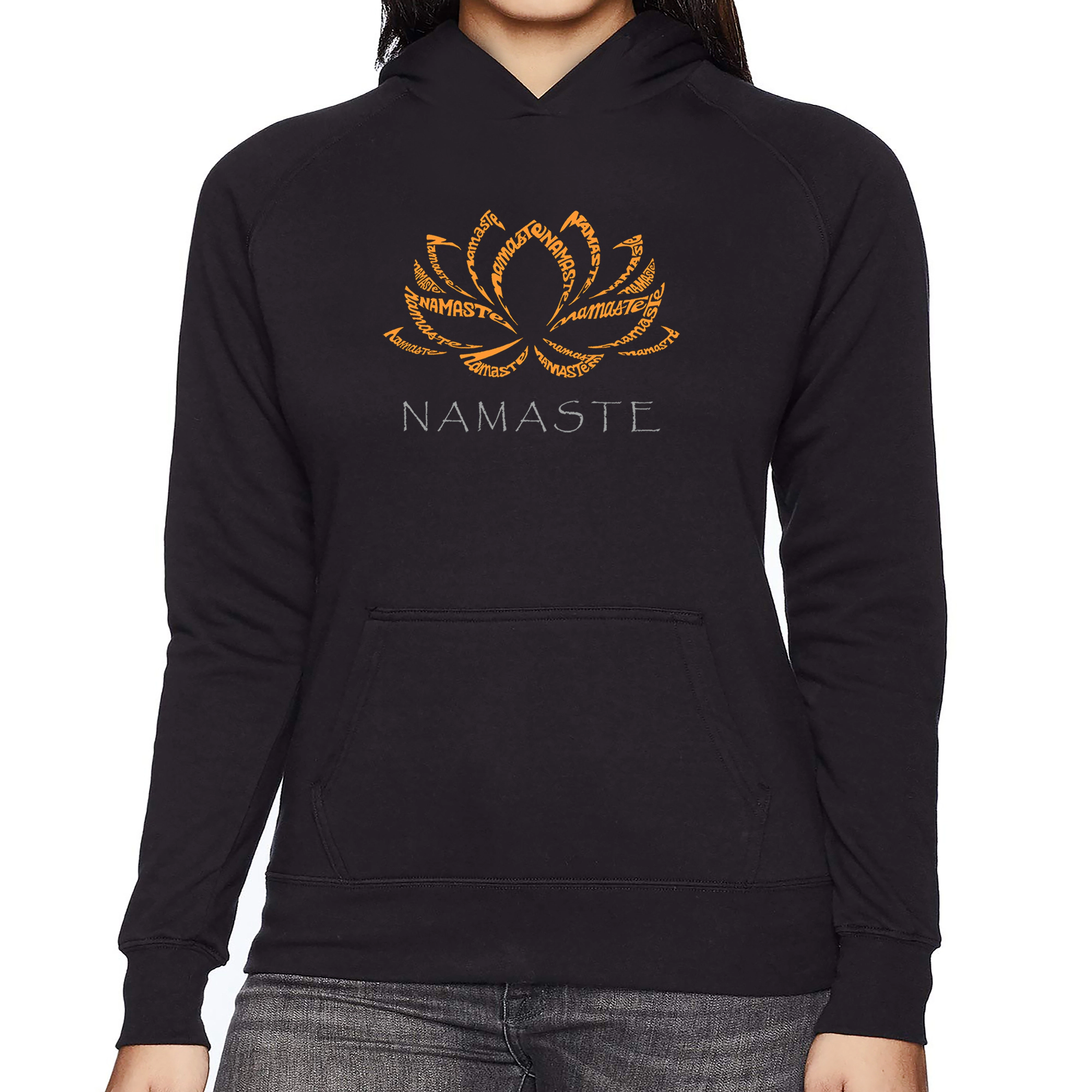 LA Pop Art Namaste - Women's Word Hooded Sweatshirt