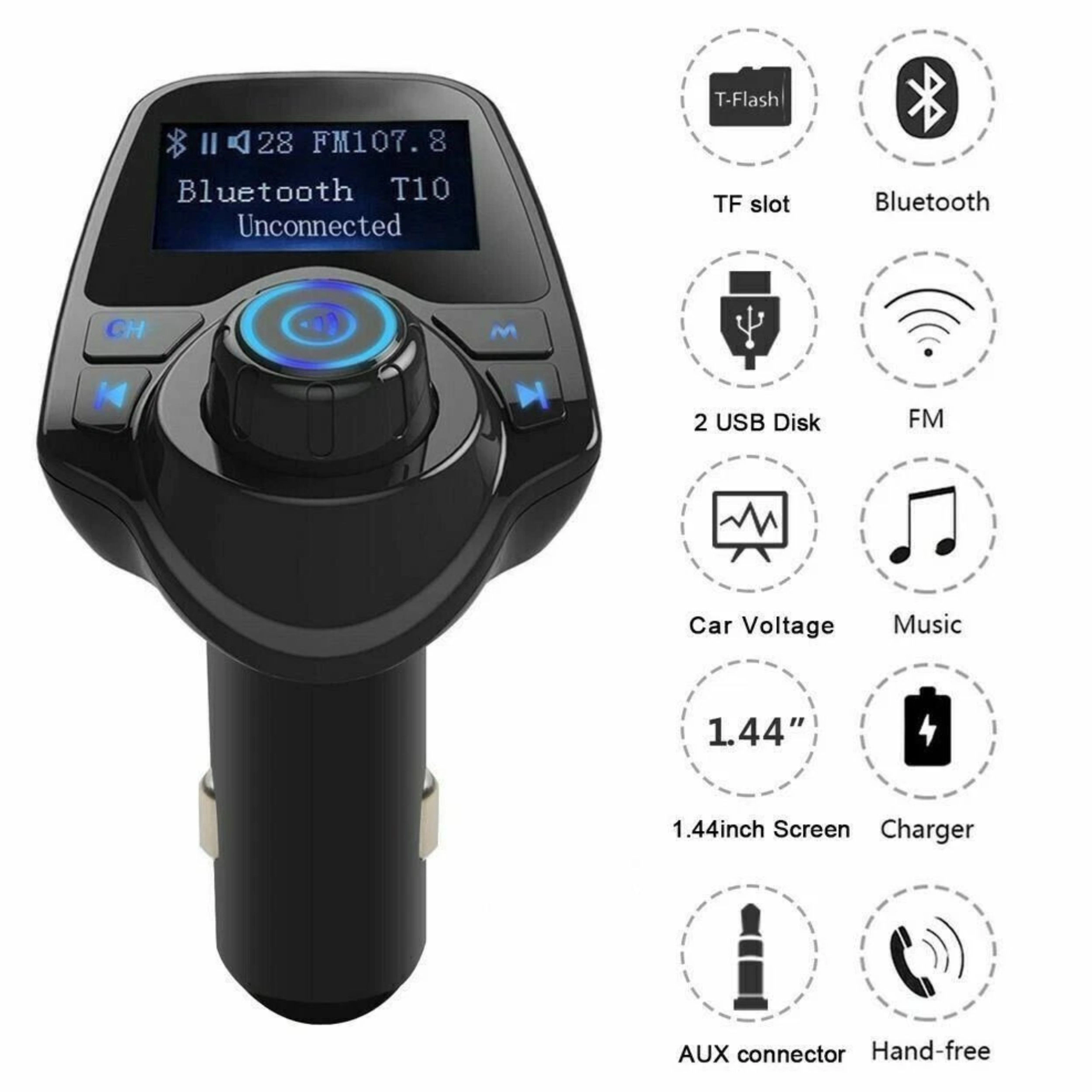 Home Collection Bluetooth Car FM Transmitter MP3 Player with Dual USB Ports