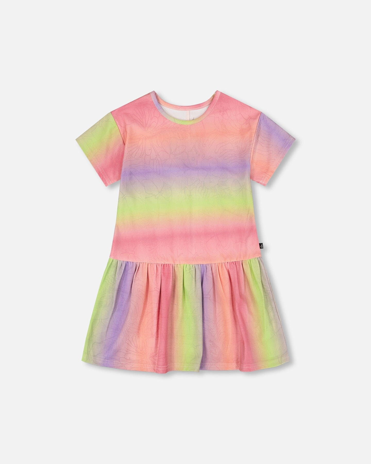 Deux par Girls Printed Jersey Dress with Heart Back Cut Out