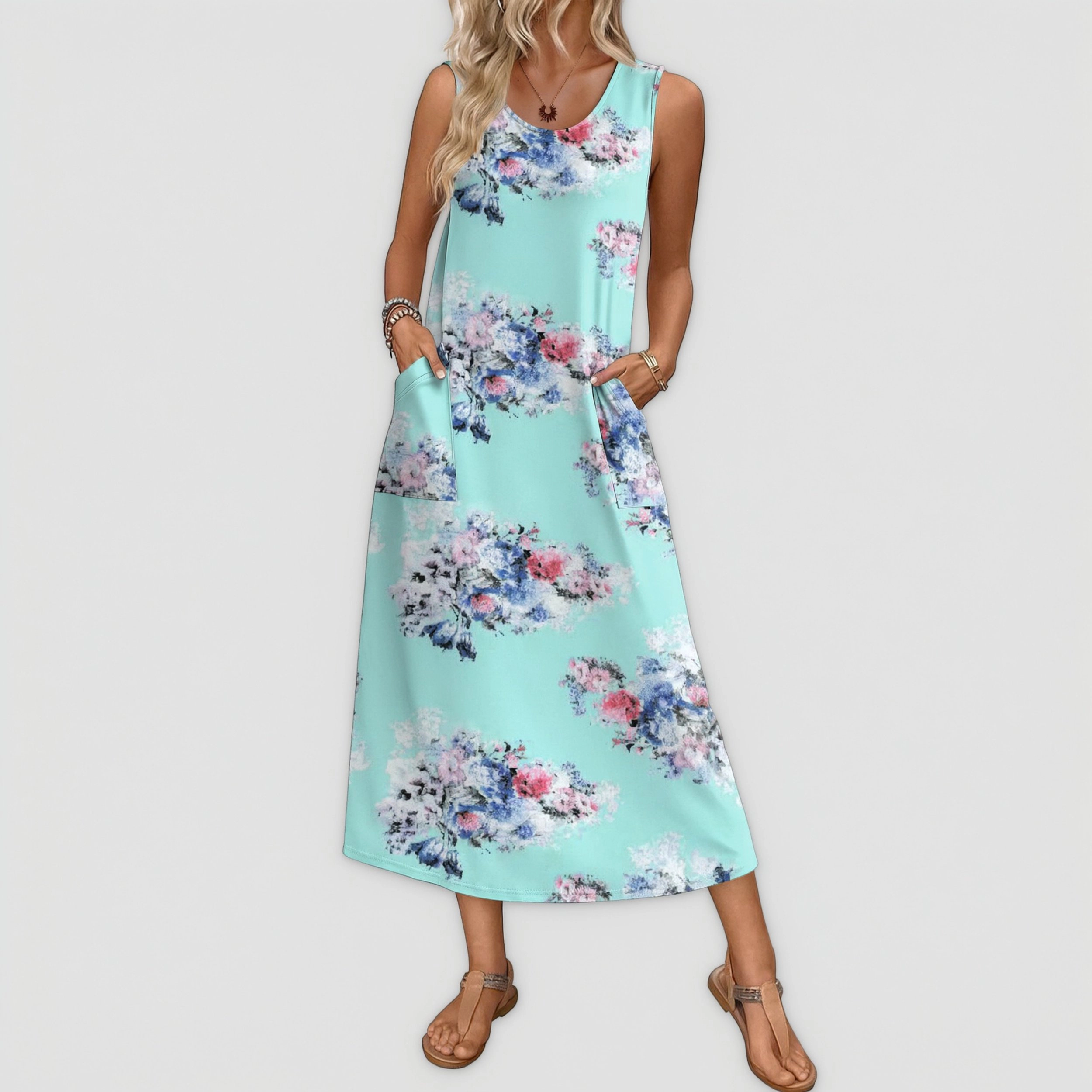 Ekouaer Nightgowns for Women Sleeveless Sleepshirt Long House Dress Tank Nightshirt Casual