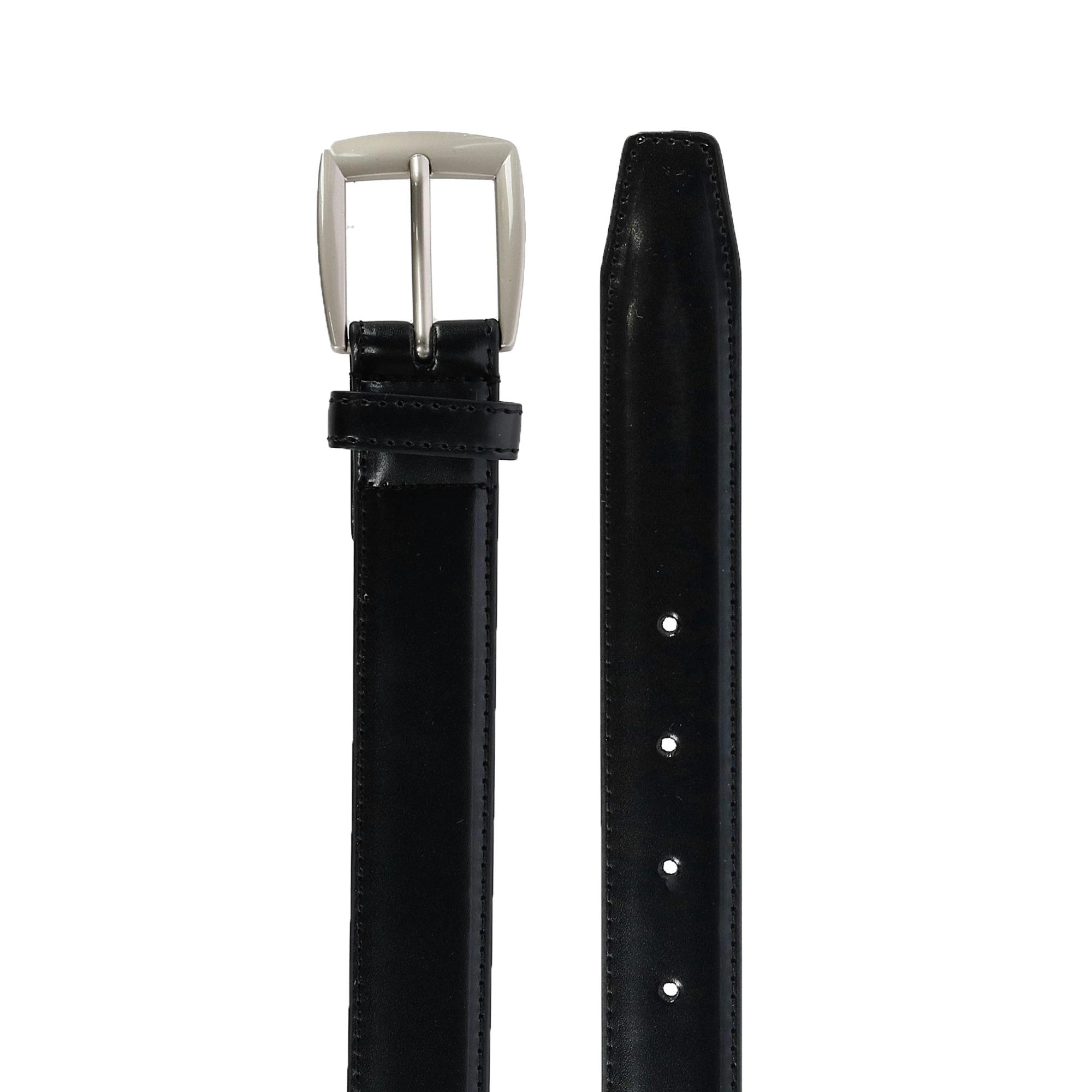 CTM Men's 1 1/4 Inch Wide Basic Leather Dress Belt