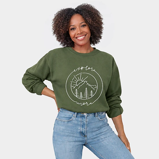 Simply Sage Market - Explore More Circle -  Women's Graphic Sweatshirt