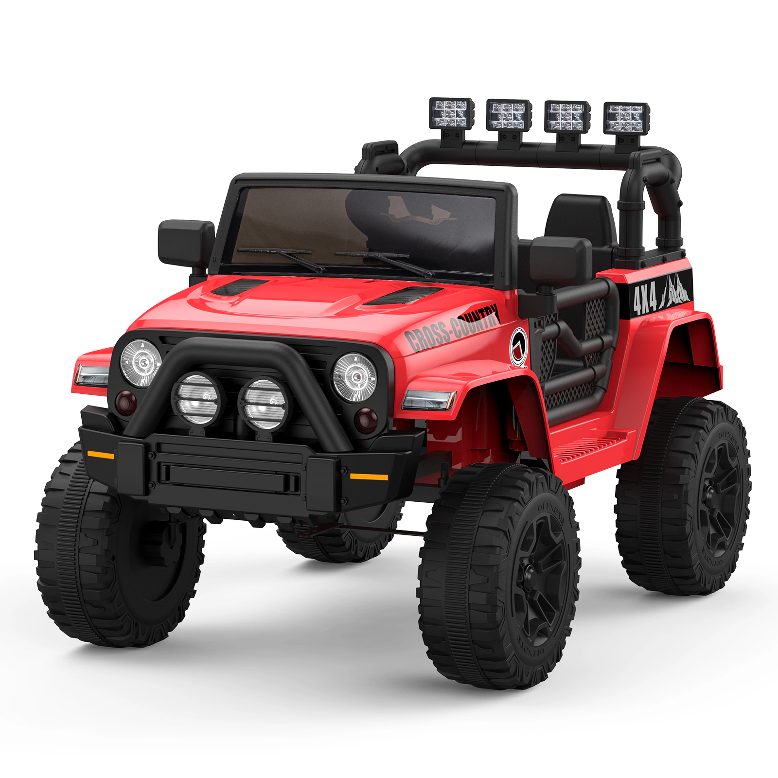 Enjyam 2-Seater 12V Ride On Truck for Kids w/Parent Remote, Safety Belt, LED Lights, MP3 Player, All-Terrain Wheels