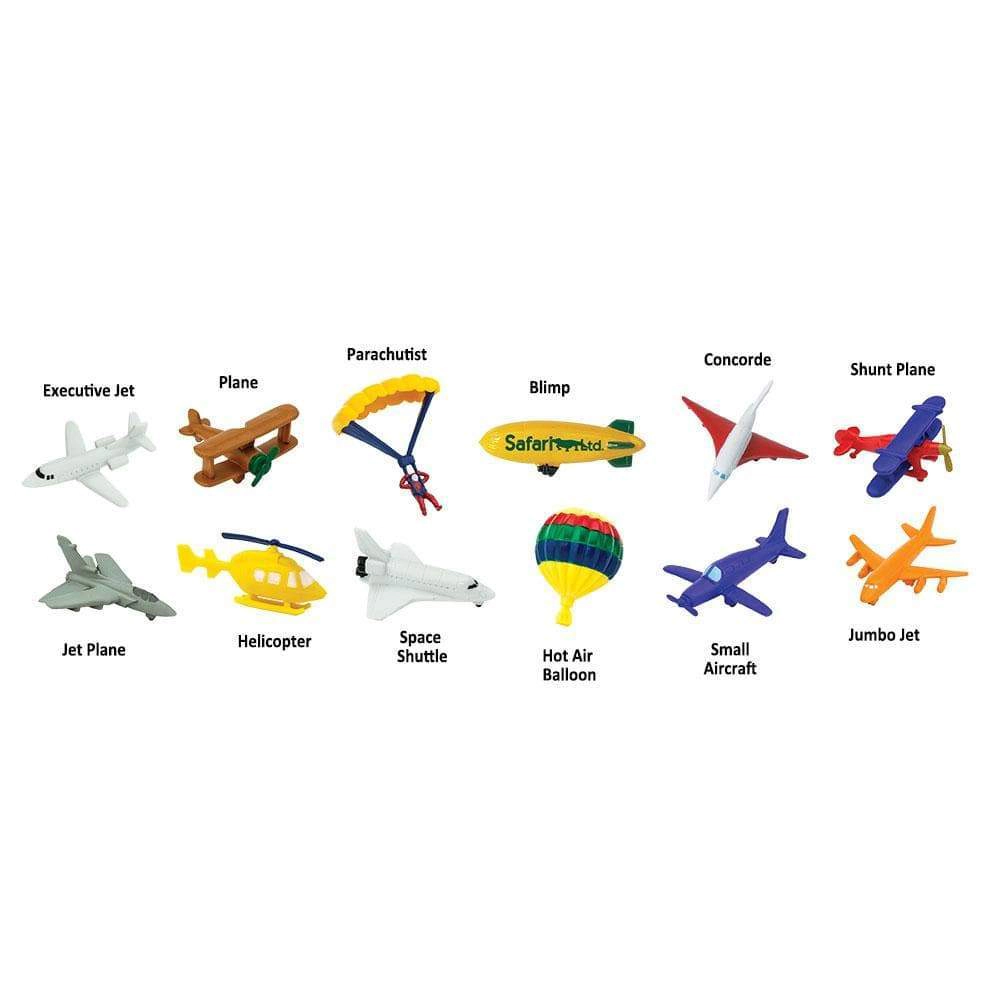 Safari Ltd. - In the Sky Aircraft  TOOB - contains 12 Mini Figurines