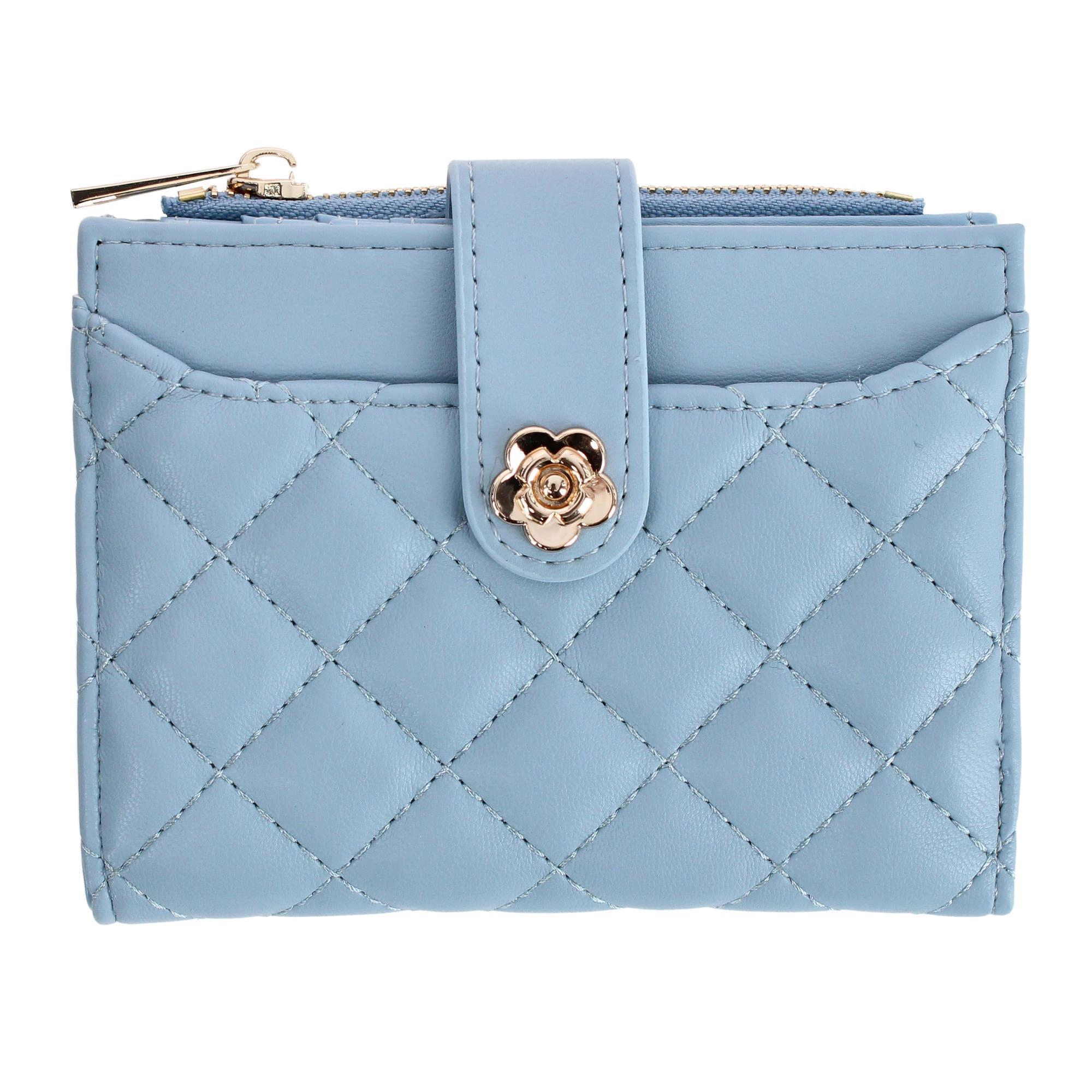CTM Women's Premium Faux Leather Quilt Quality -Fold Wallet