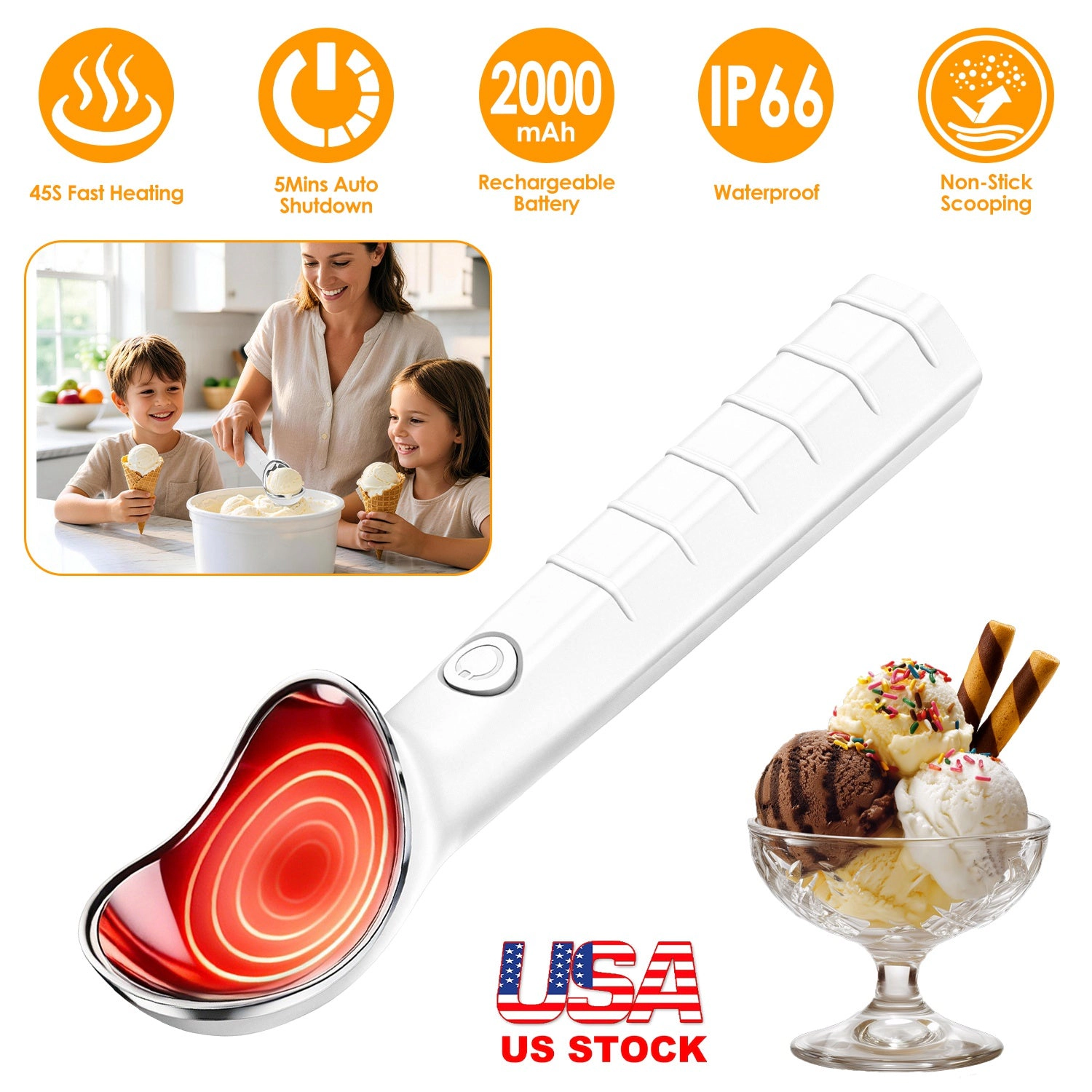 GBruno Rechargeable Heated Ice Cream Scoop