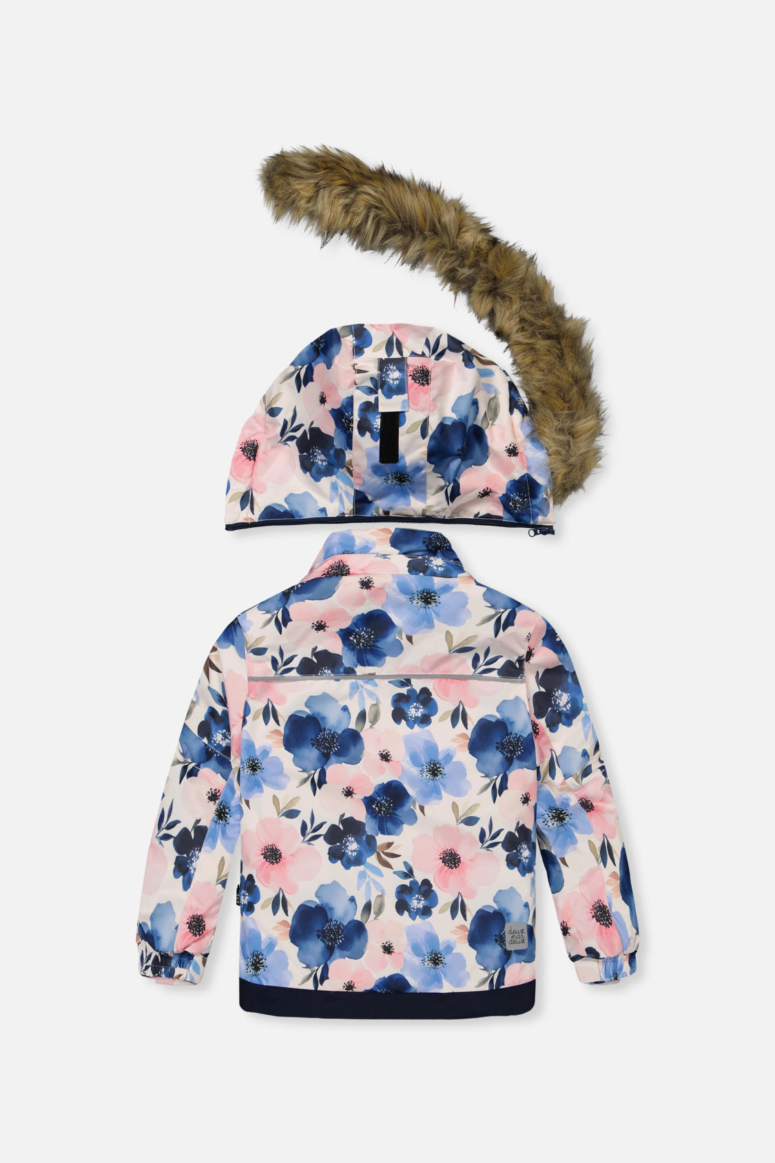 Deux par Girls Watercolor Flower Print Two Piece Play Snowsuit with Hooded Jacket and Snow Pants
