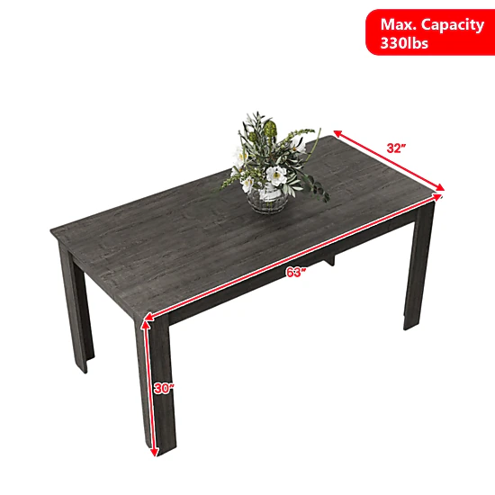 Hivvago Sleek 63-Inch Rectangular Kitchen Dining Table